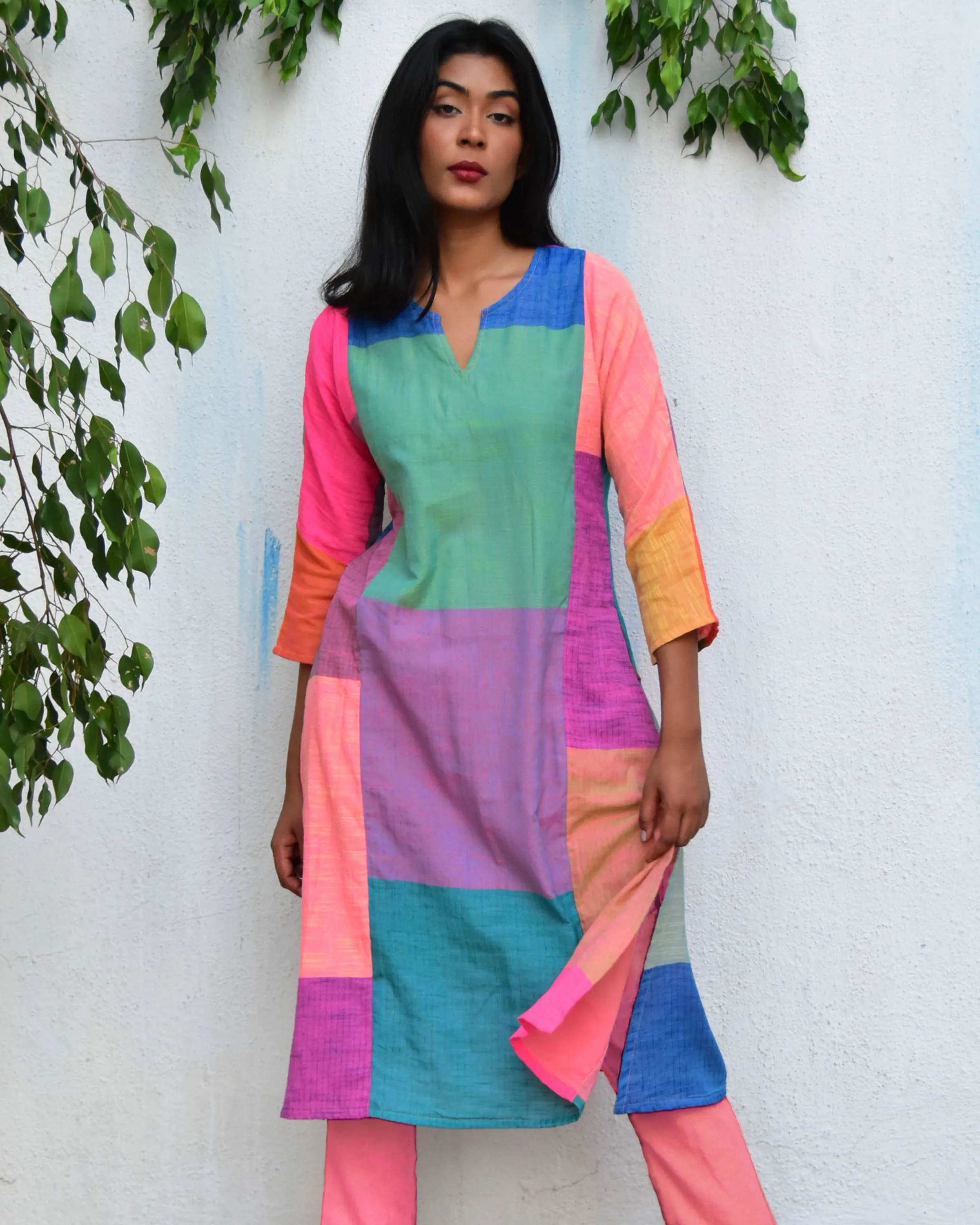 Coastal Breeze Handwoven Cotton Kurta set