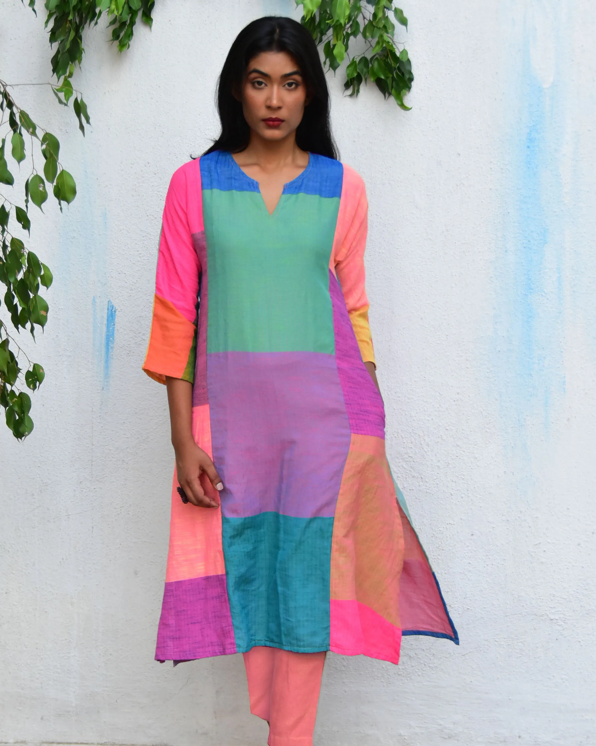 Coastal Breeze Handwoven Cotton Kurta set