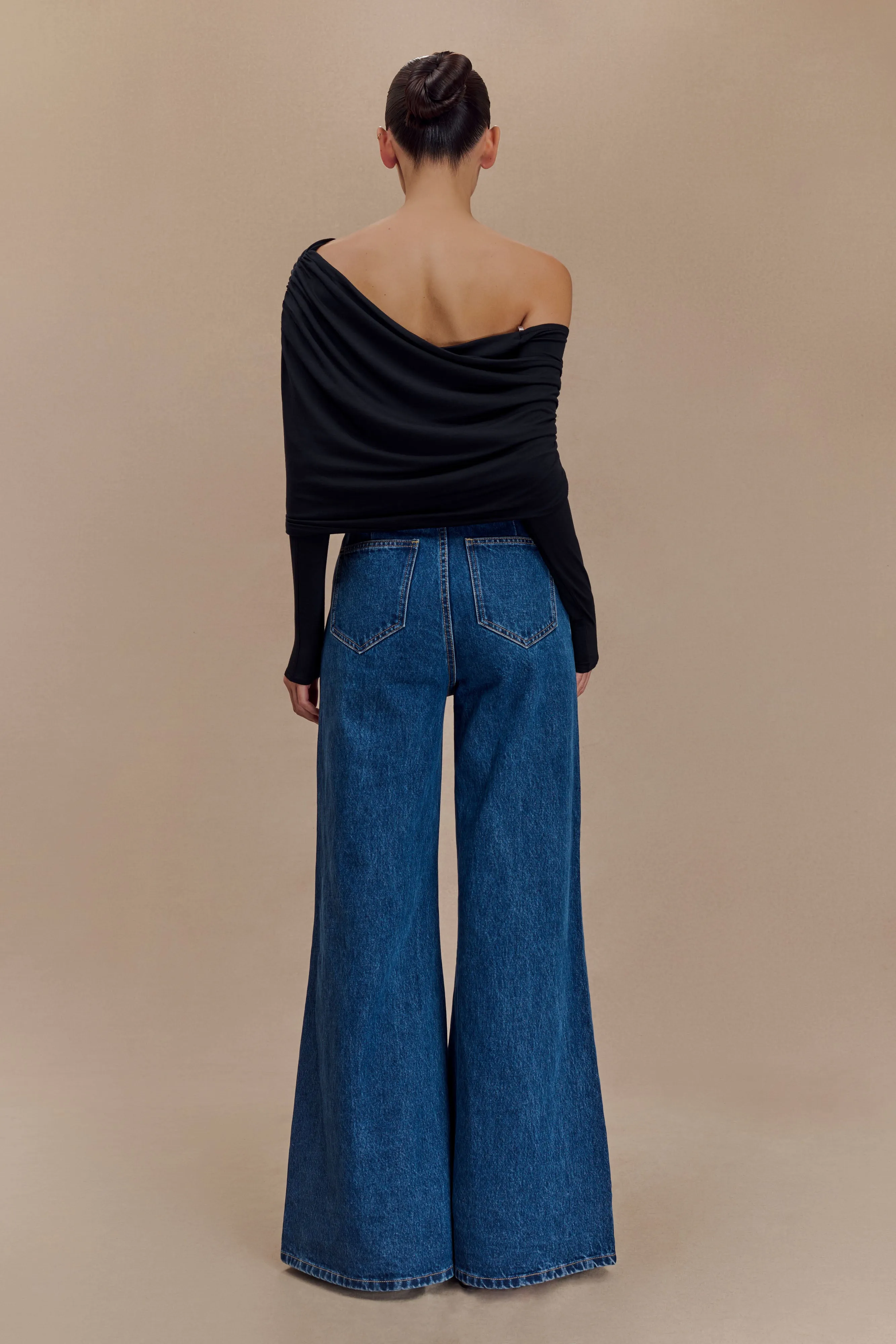 Corinna Modal One Shoulder Top - Black