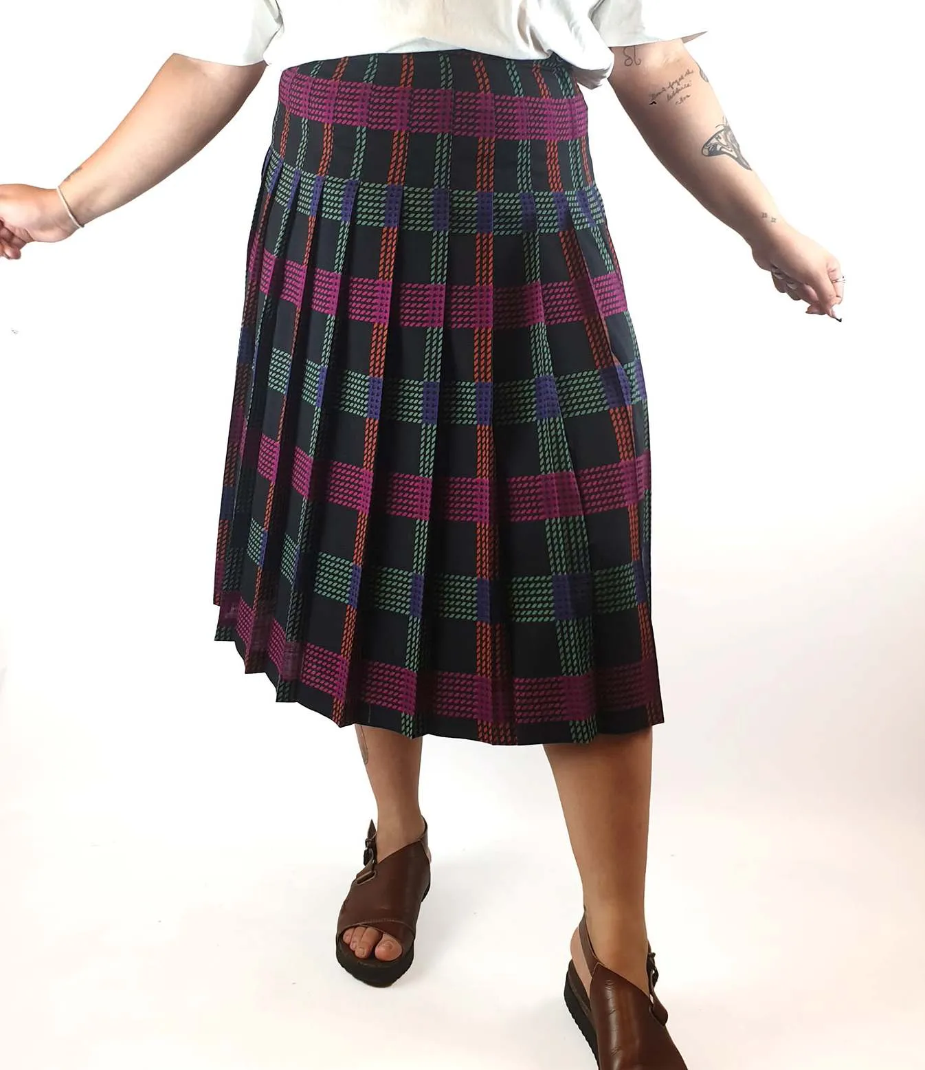 Country Casuals vintage pleated midi skirt size UK18