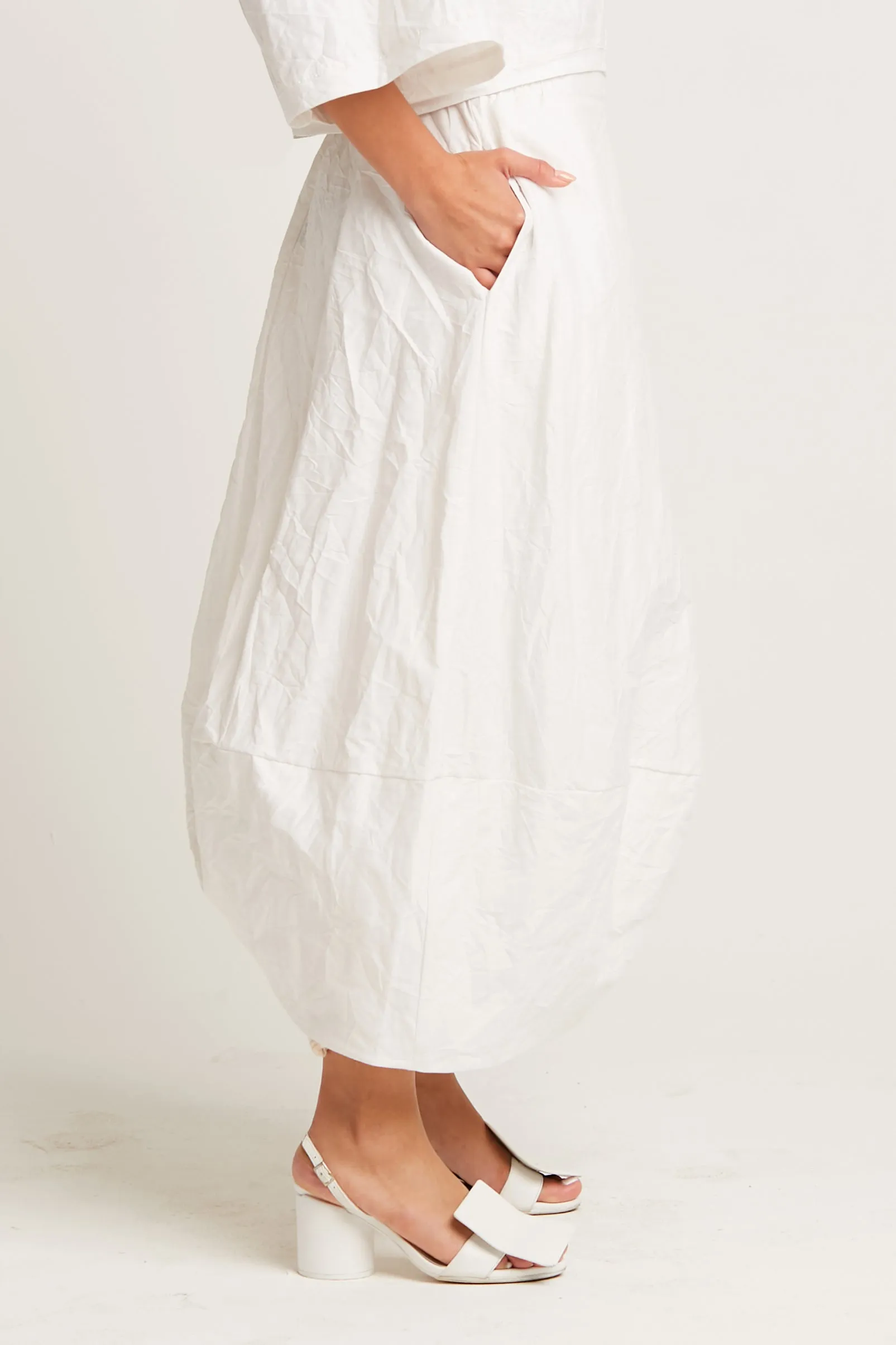 Crushed Nylon Puff Skirt