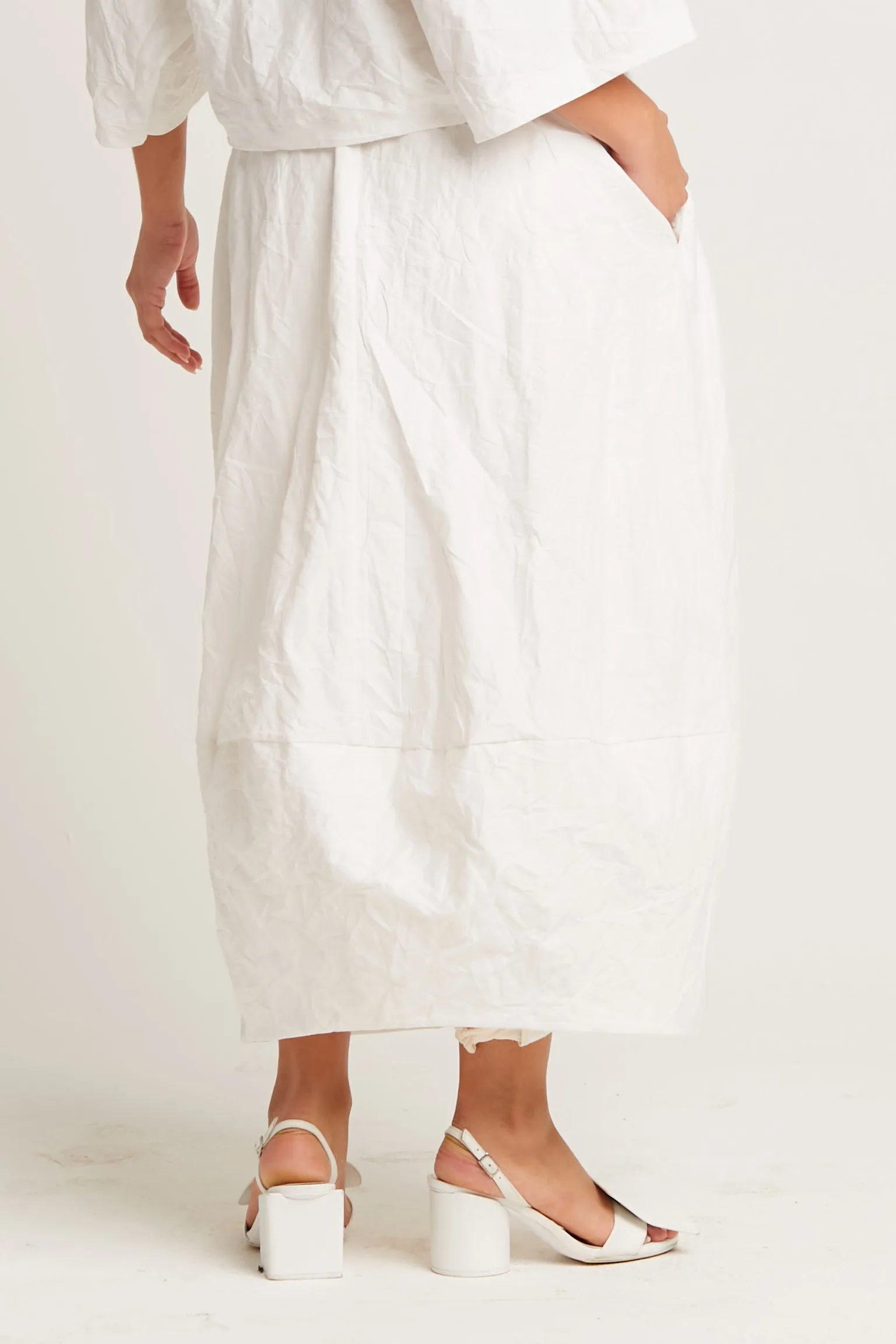 Crushed Nylon Puff Skirt
