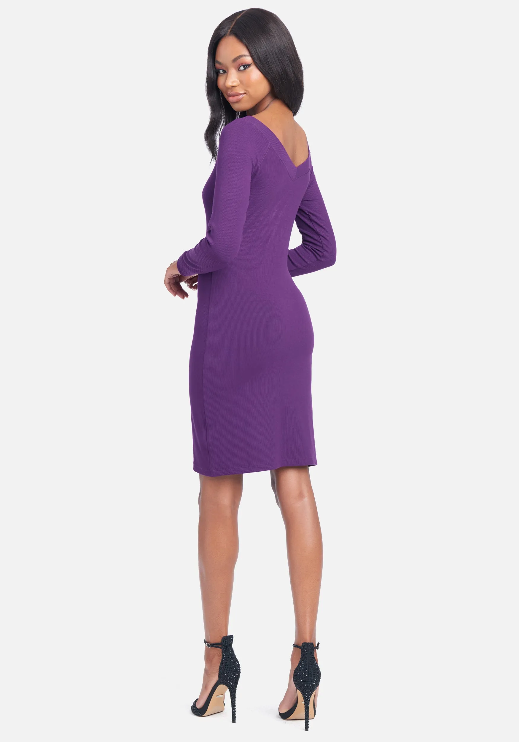 Crystal Logo Long Sleeve Dress