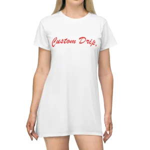 Custom Drip Script T-Shirt Dress
