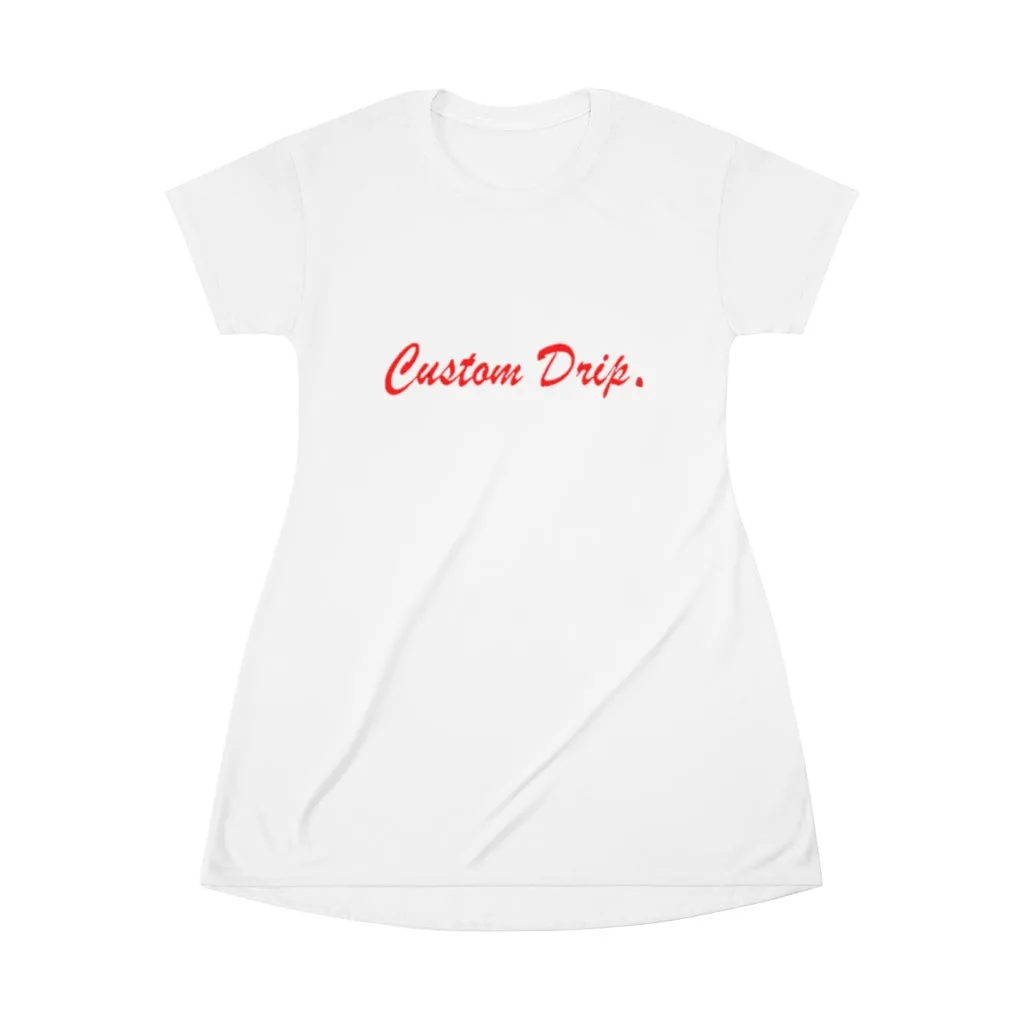 Custom Drip Script T-Shirt Dress