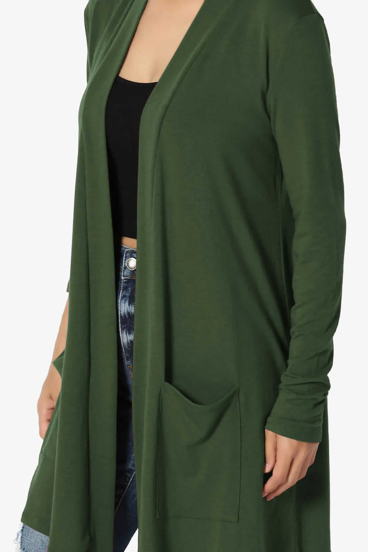 Daday Long Sleeve Pocket Open Front Cardigan