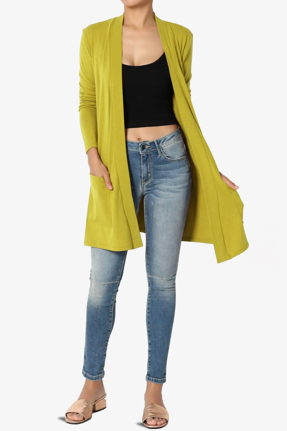 Daday Long Sleeve Pocket Open Front Cardigan