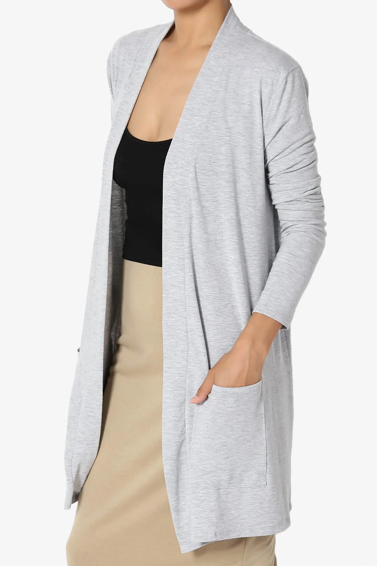 Daday Long Sleeve Pocket Open Front Cardigan