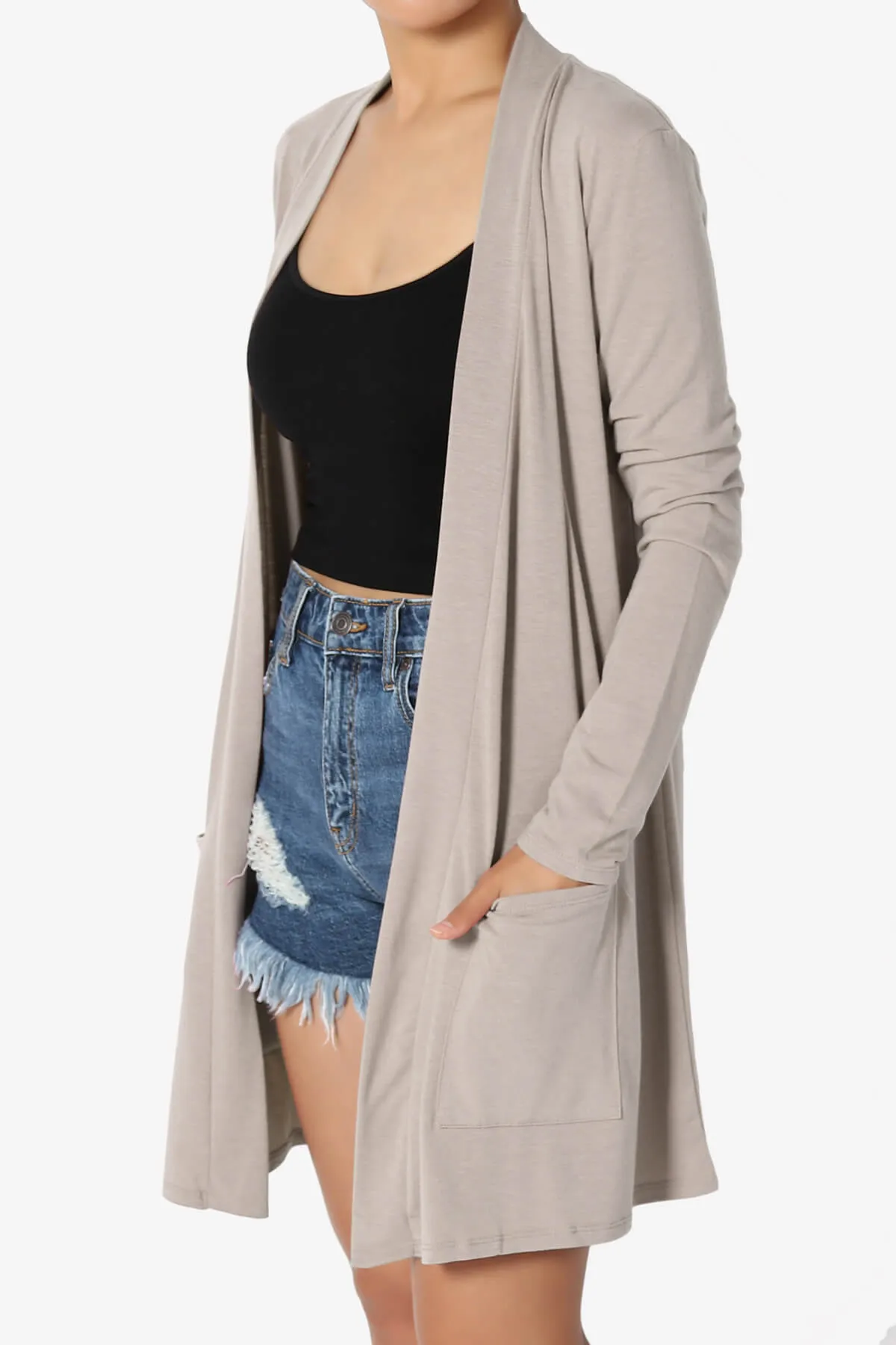 Daday Long Sleeve Pocket Open Front Cardigan