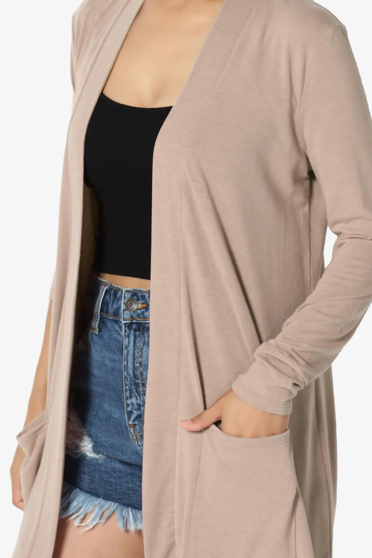 Daday Long Sleeve Pocket Open Front Cardigan
