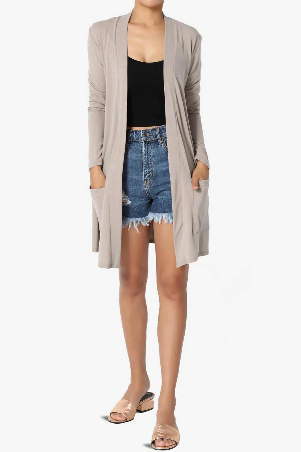 Daday Long Sleeve Pocket Open Front Cardigan