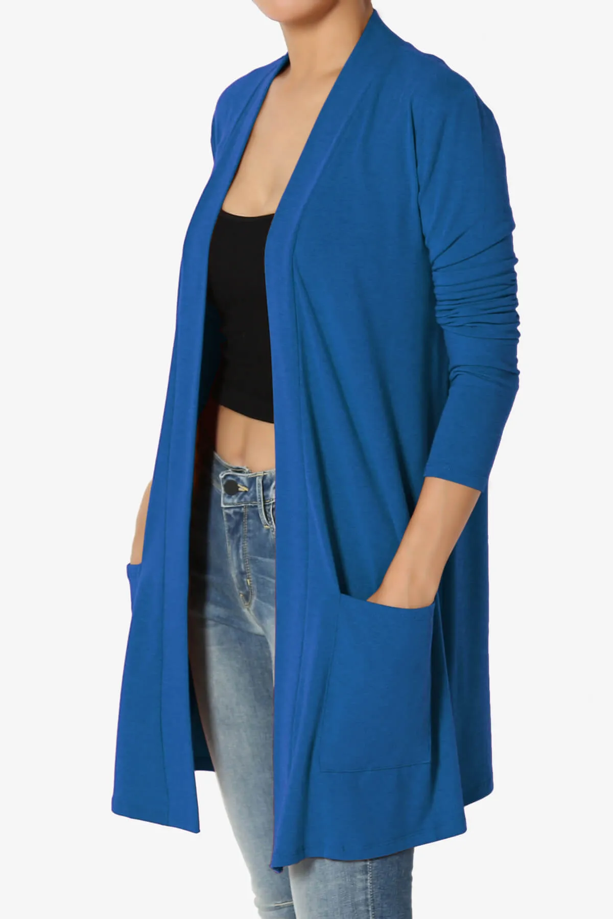 Daday Long Sleeve Pocket Open Front Cardigan