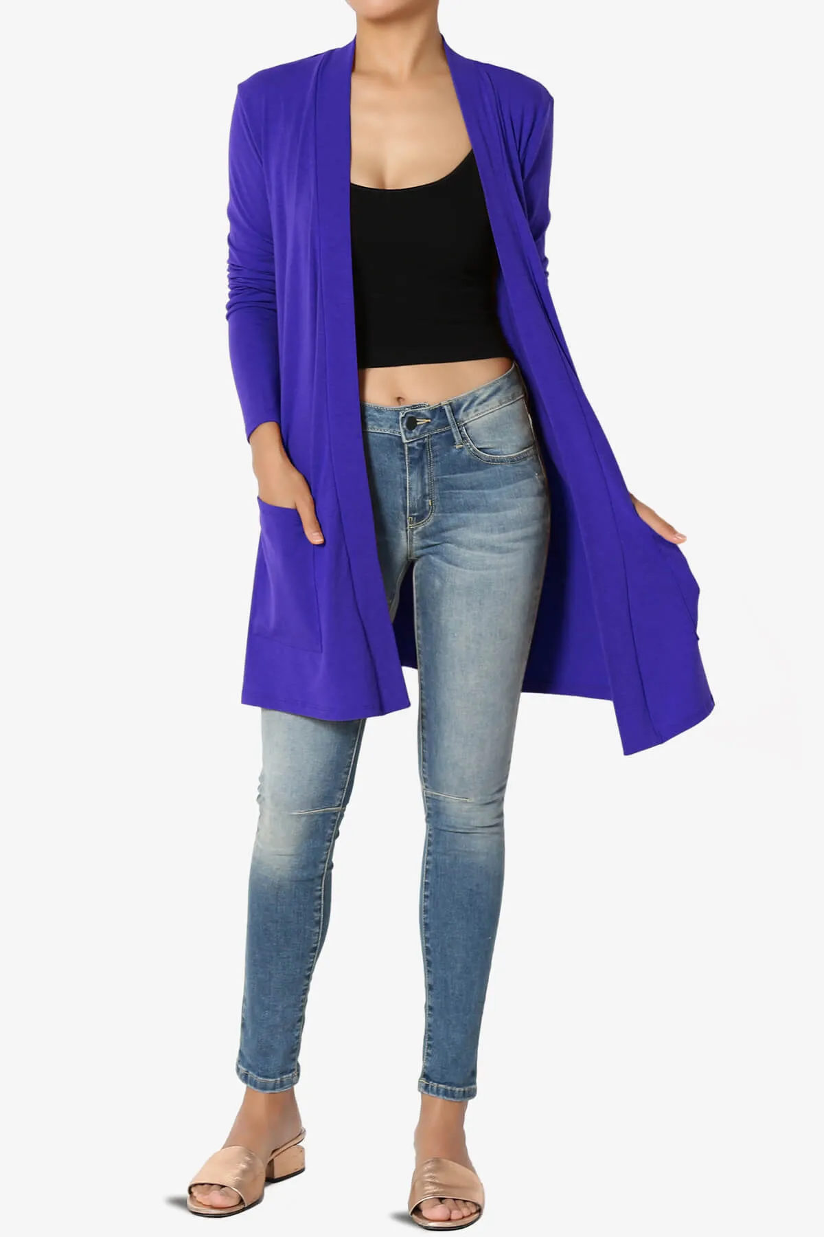 Daday Long Sleeve Pocket Open Front Cardigan