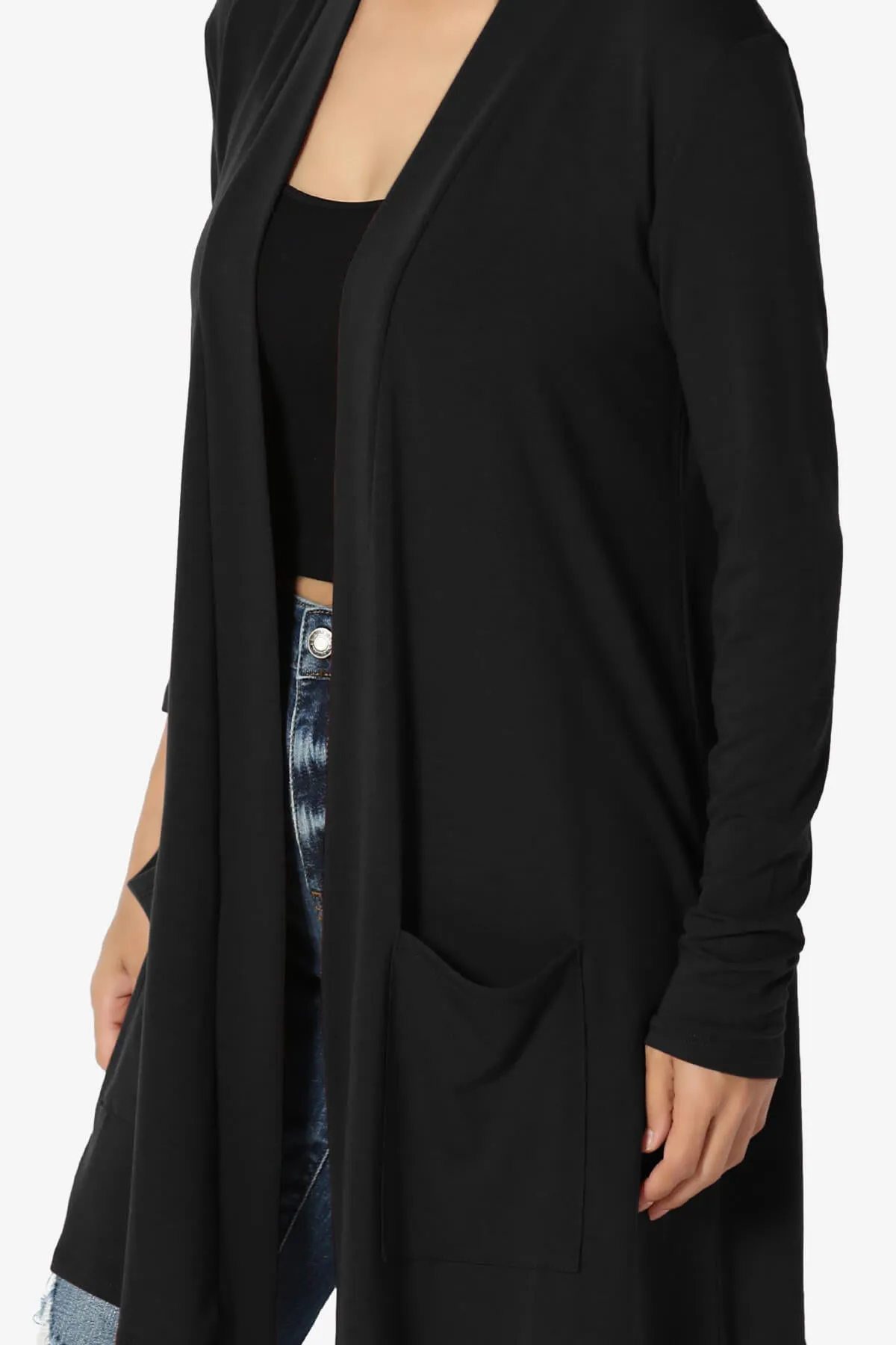 Daday Long Sleeve Pocket Open Front Cardigan