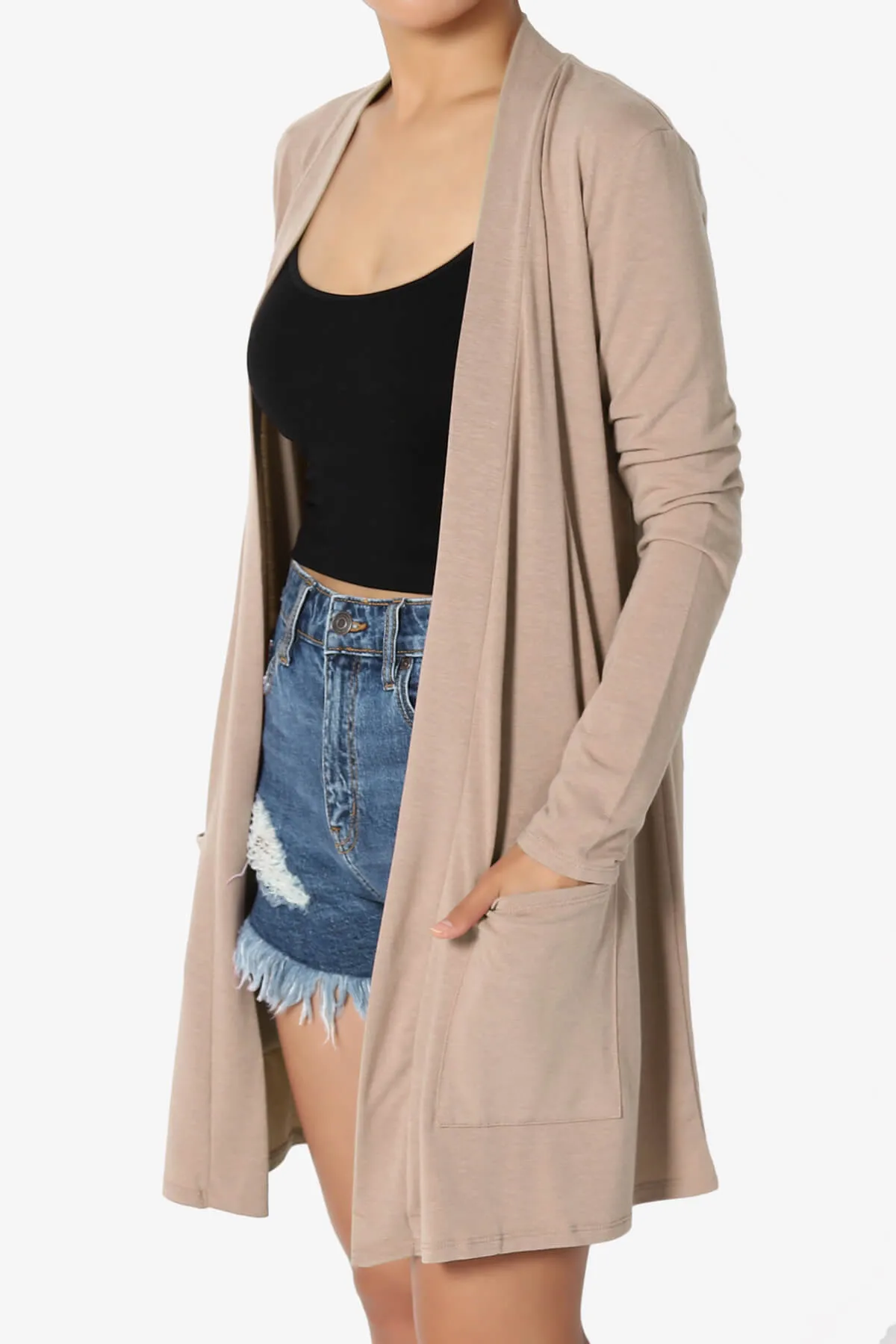Daday Long Sleeve Pocket Open Front Cardigan
