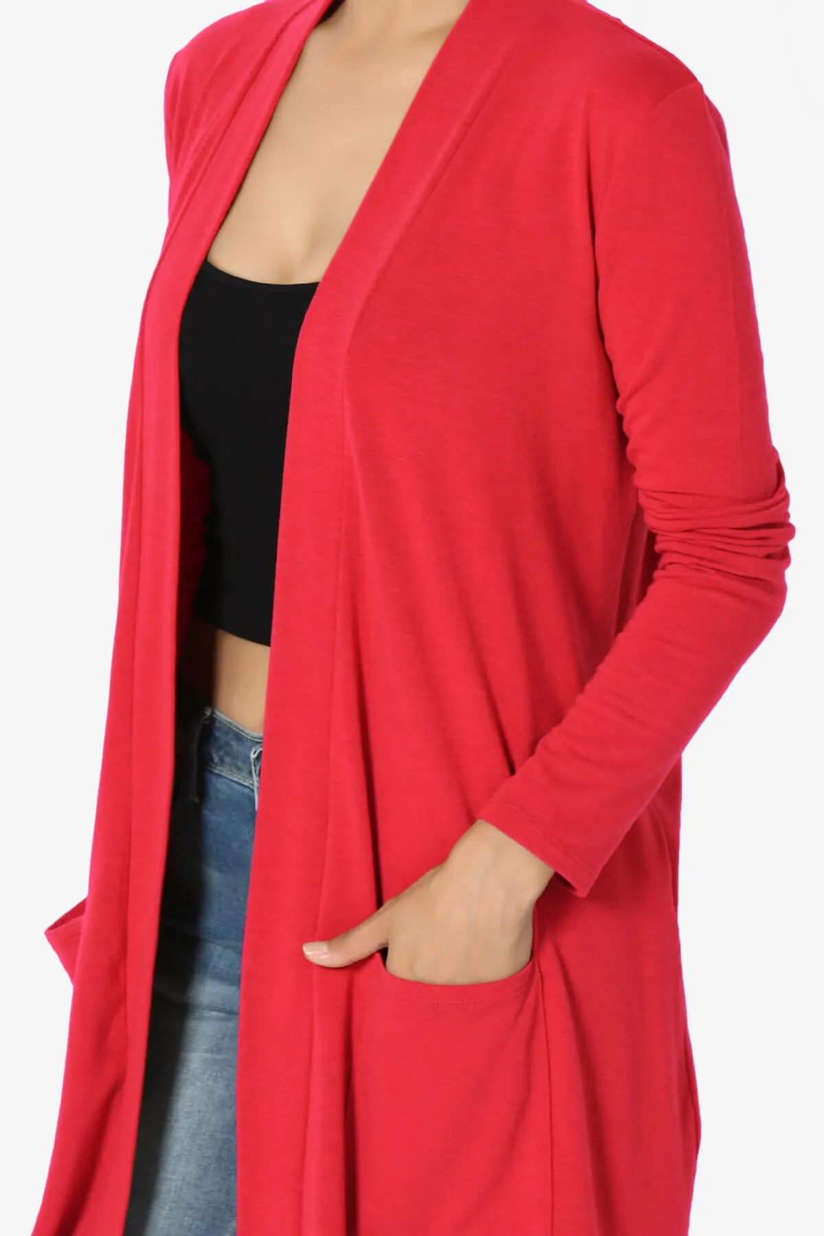 Daday Long Sleeve Pocket Open Front Cardigan