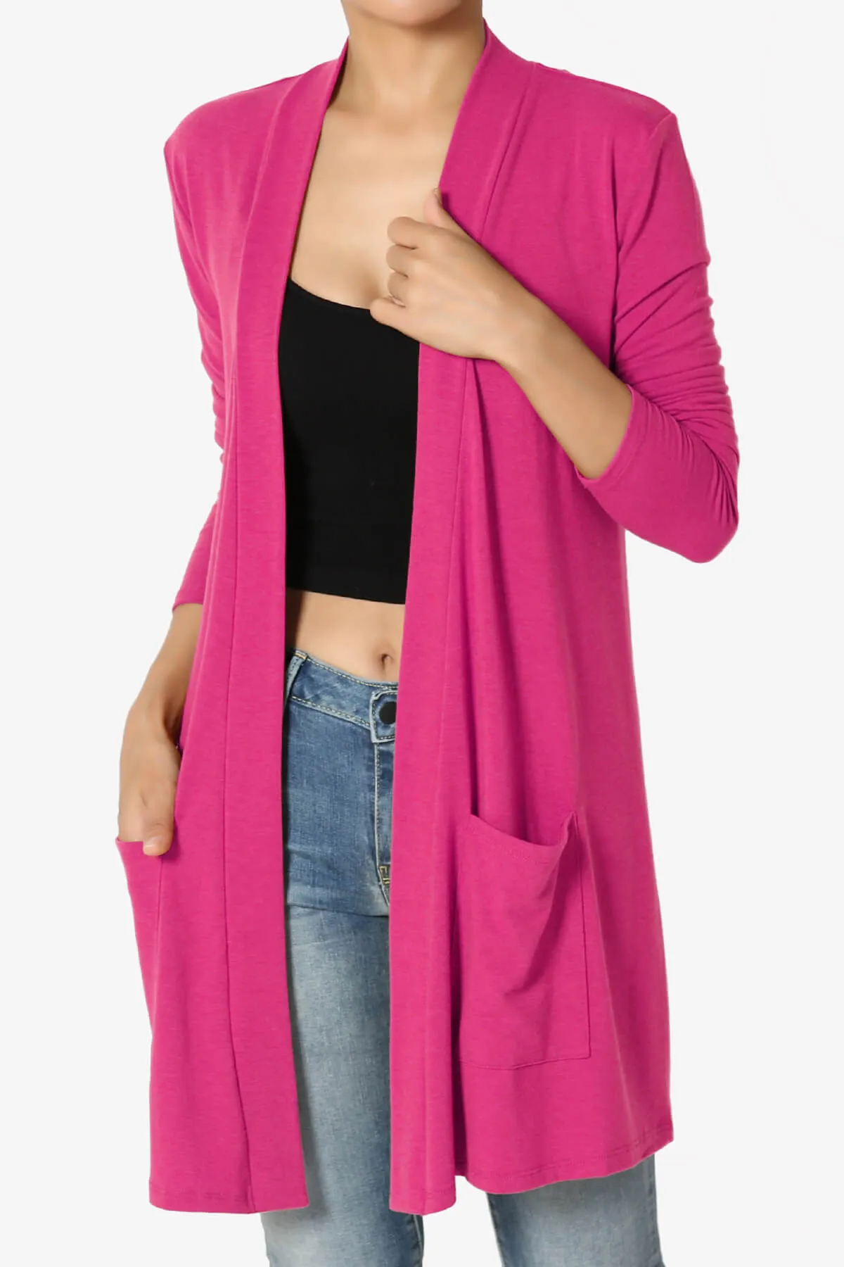 Daday Long Sleeve Pocket Open Front Cardigan