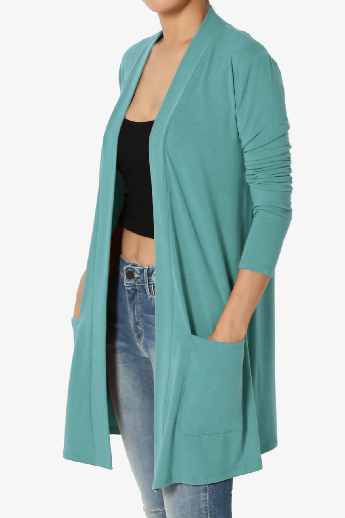 Daday Long Sleeve Pocket Open Front Cardigan