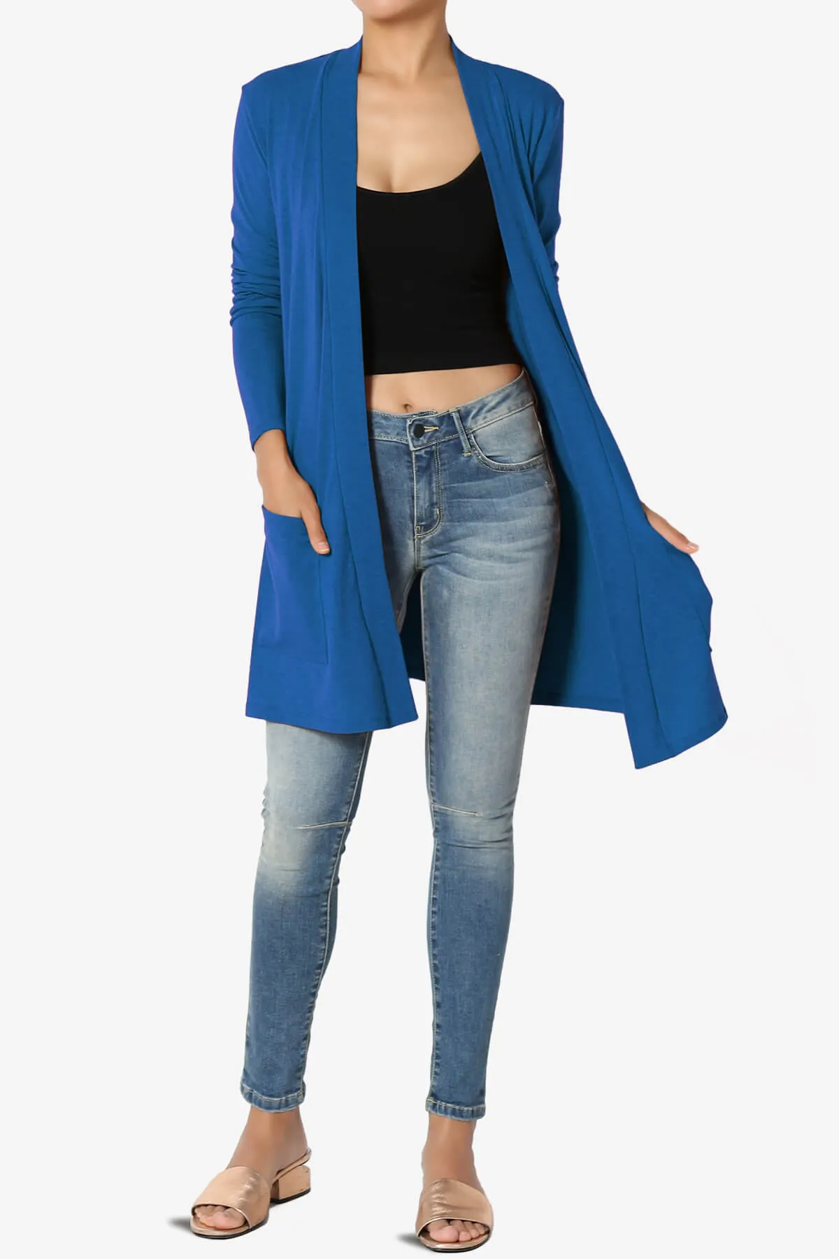 Daday Long Sleeve Pocket Open Front Cardigan