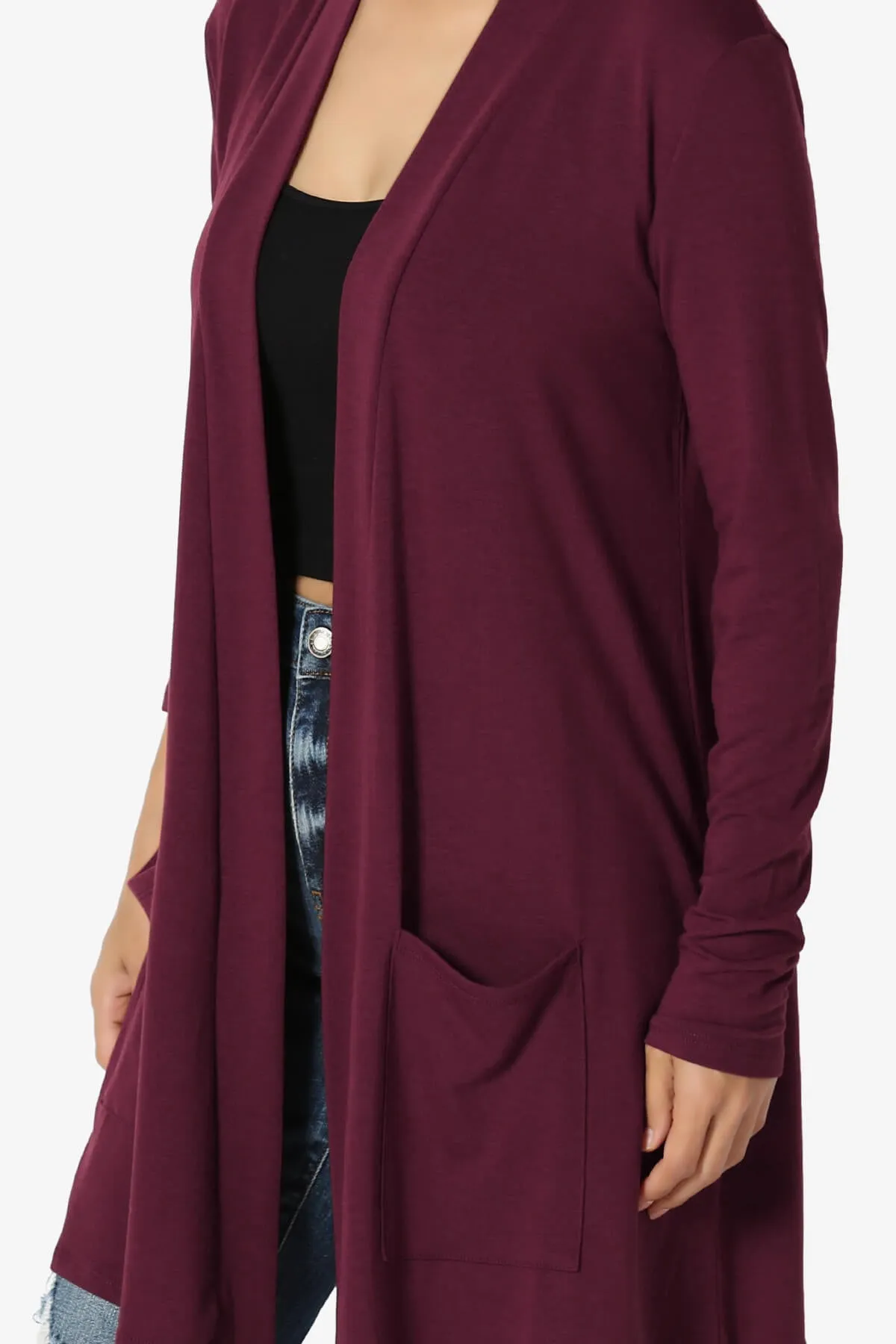 Daday Long Sleeve Pocket Open Front Cardigan
