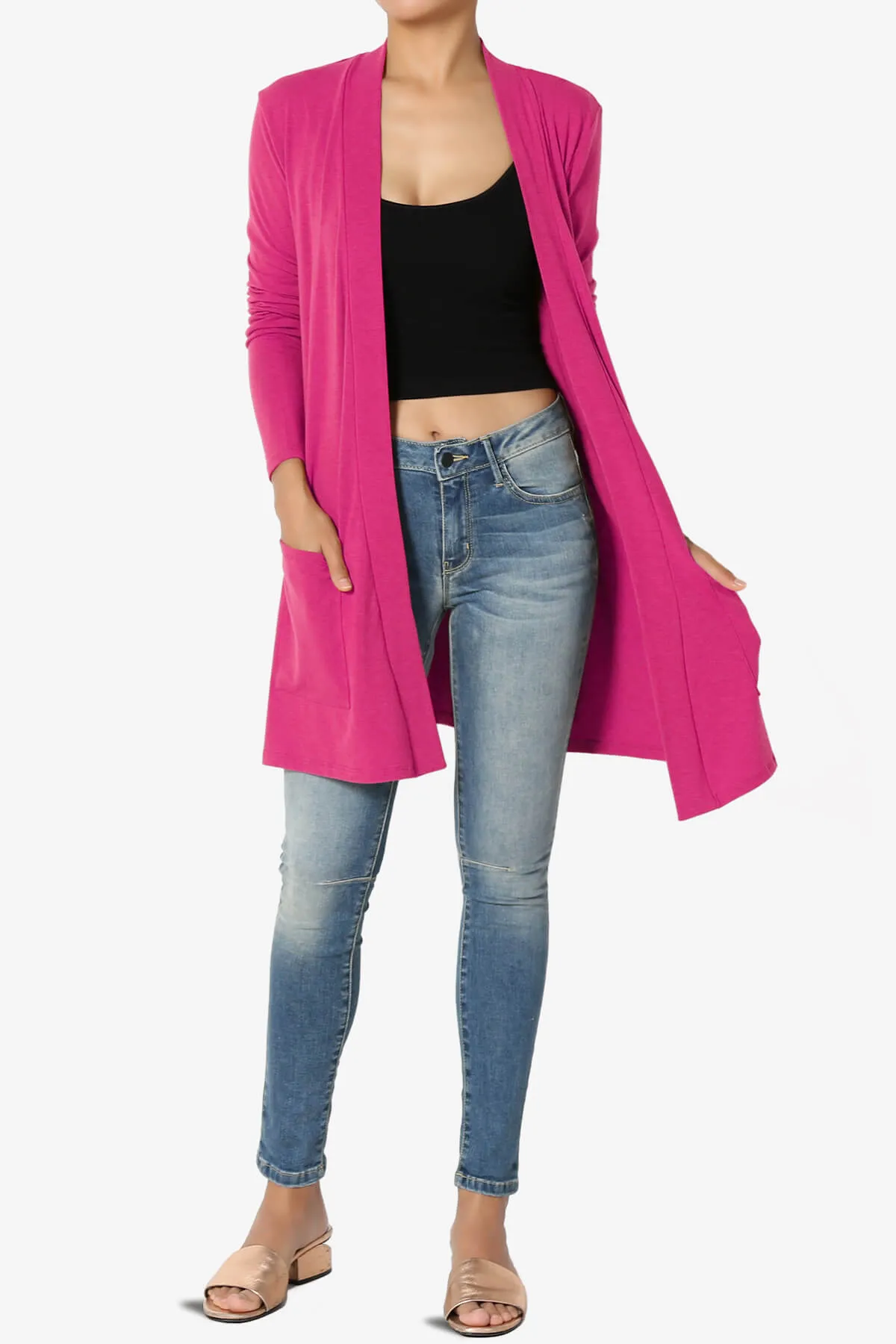 Daday Long Sleeve Pocket Open Front Cardigan