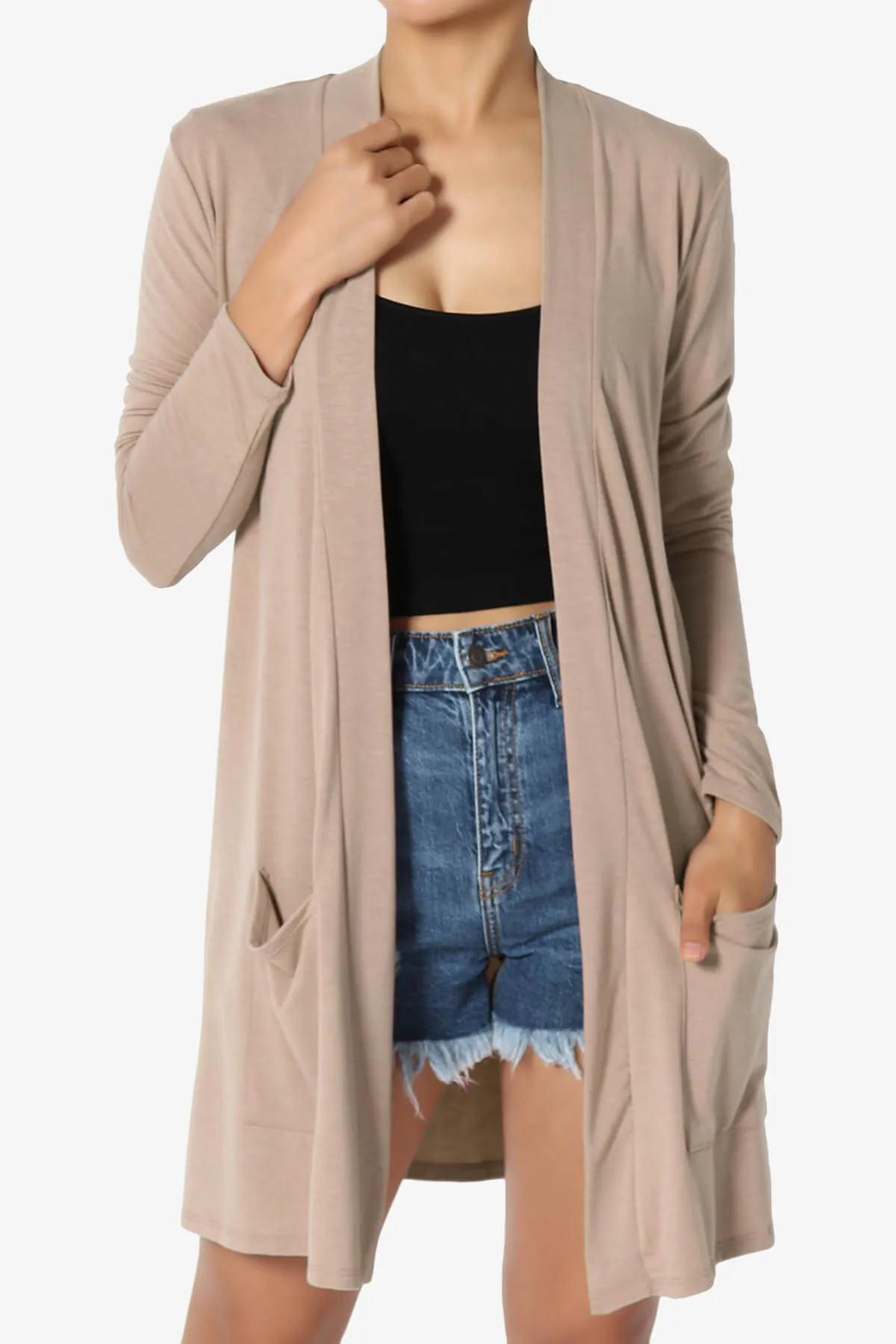 Daday Long Sleeve Pocket Open Front Cardigan