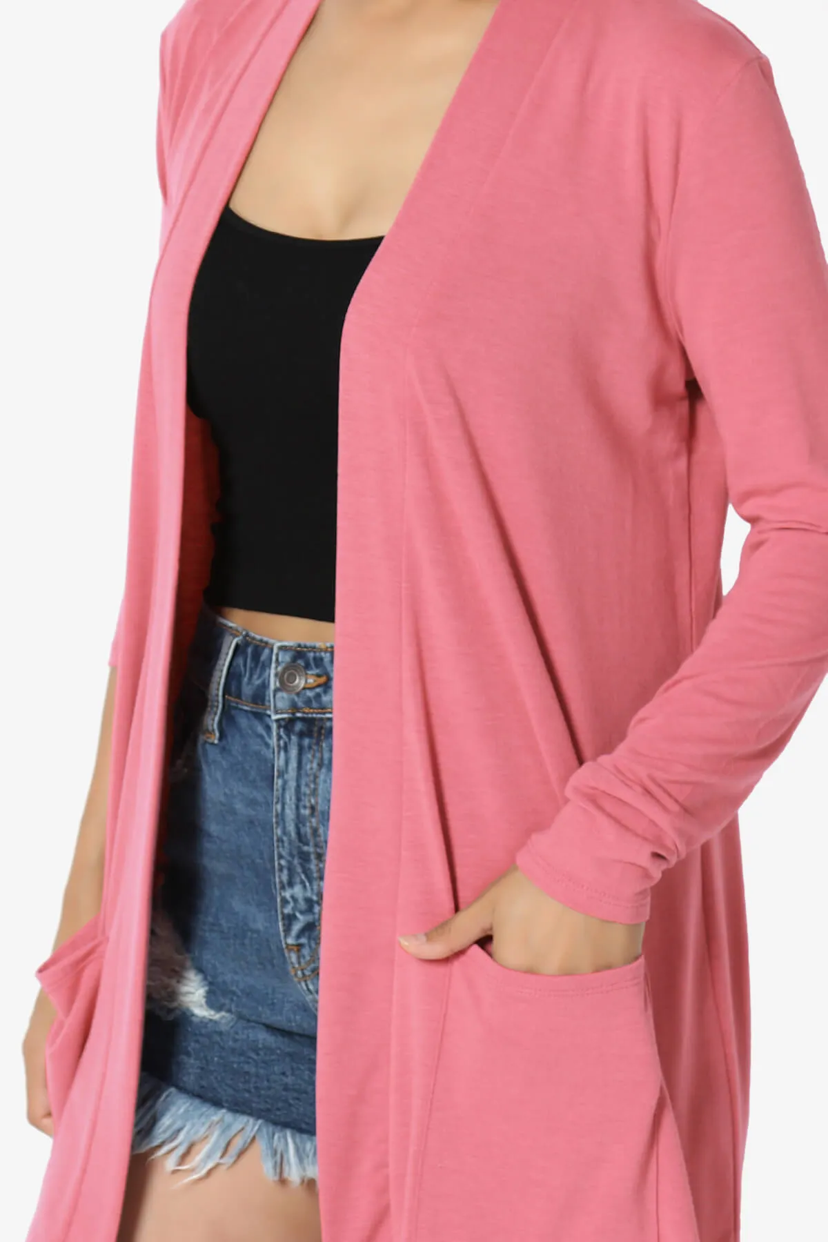 Daday Long Sleeve Pocket Open Front Cardigan