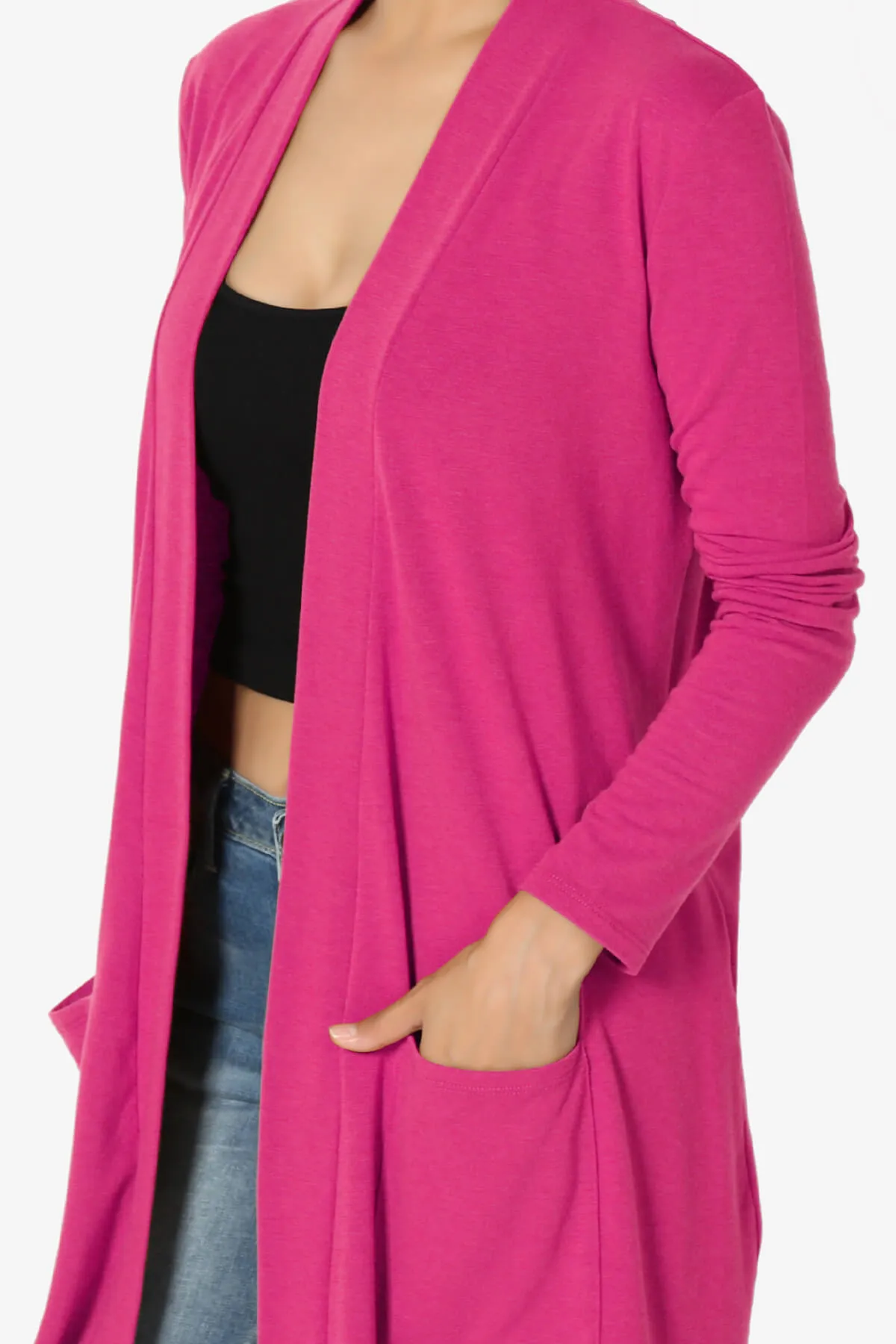 Daday Long Sleeve Pocket Open Front Cardigan