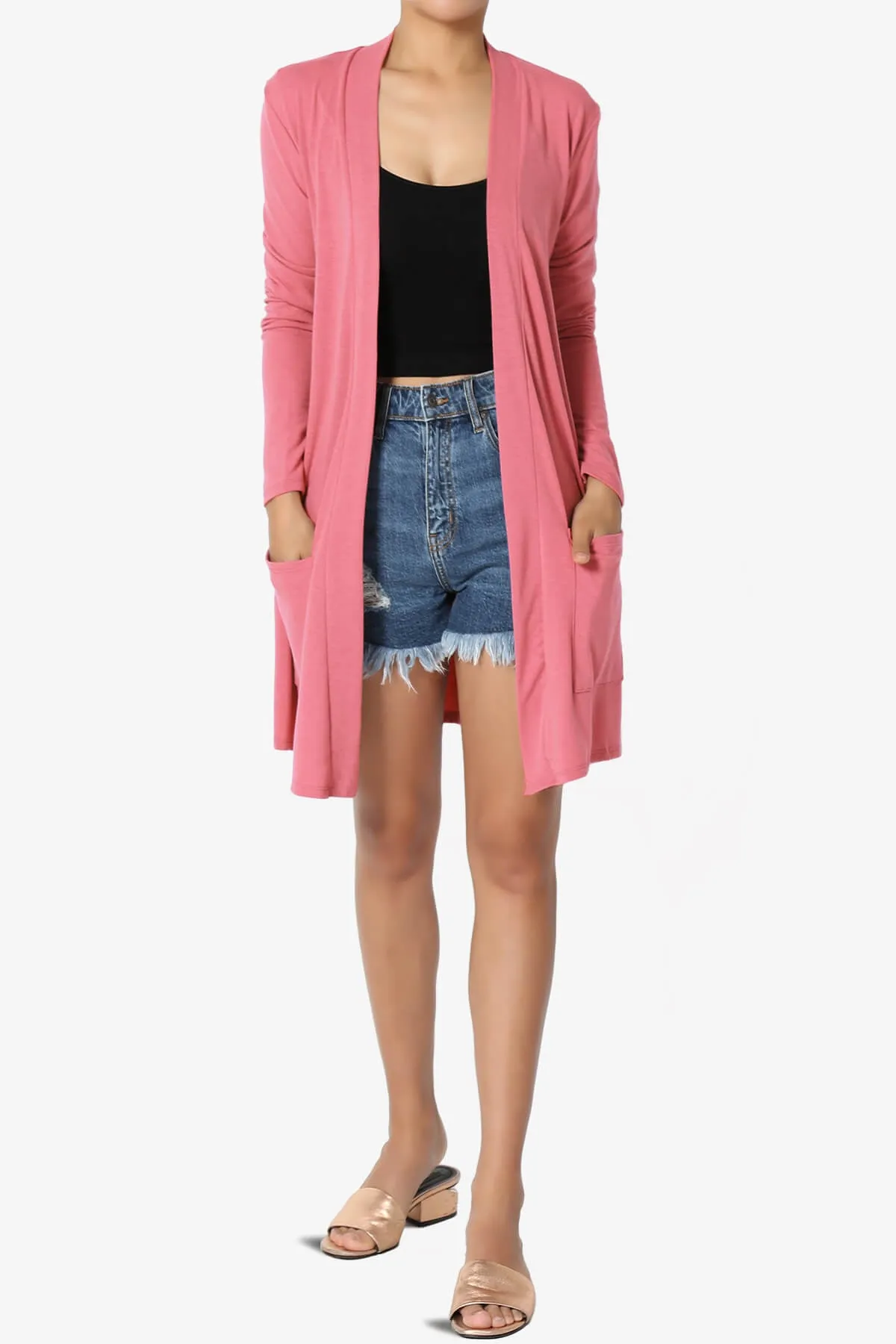Daday Long Sleeve Pocket Open Front Cardigan