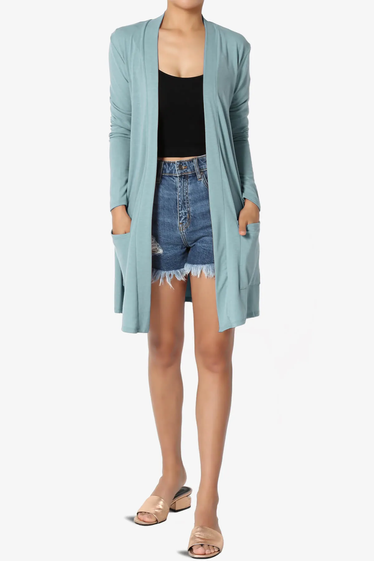 Daday Long Sleeve Pocket Open Front Cardigan