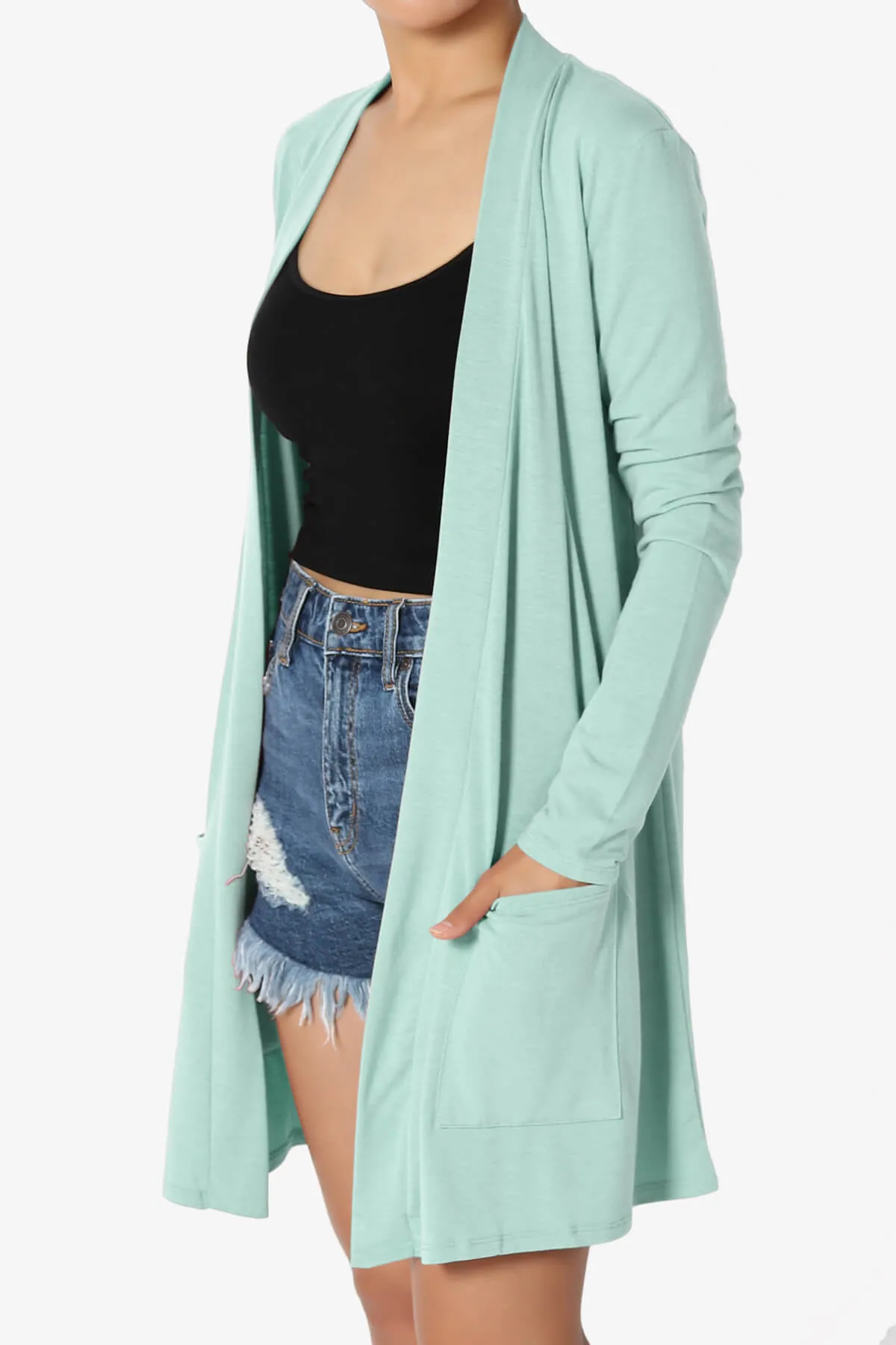 Daday Long Sleeve Pocket Open Front Cardigan
