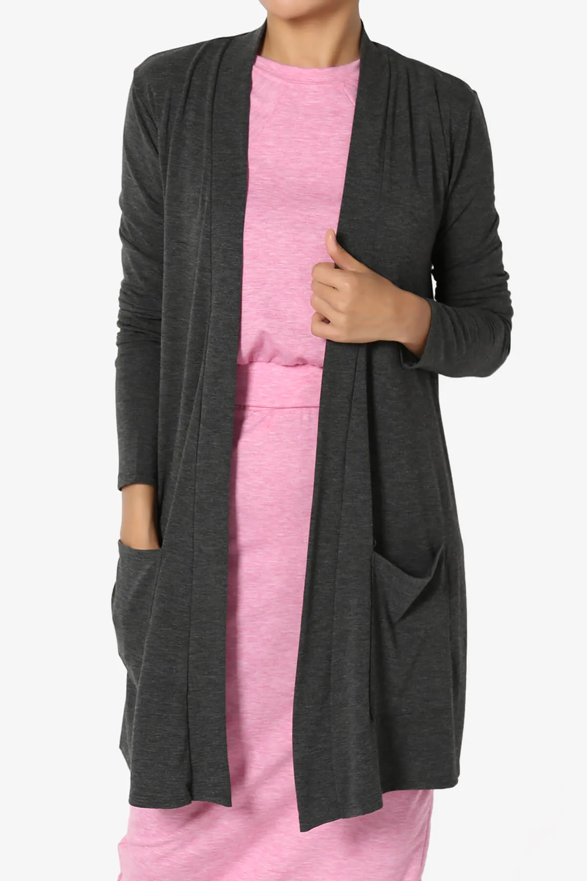 Daday Long Sleeve Pocket Open Front Cardigan