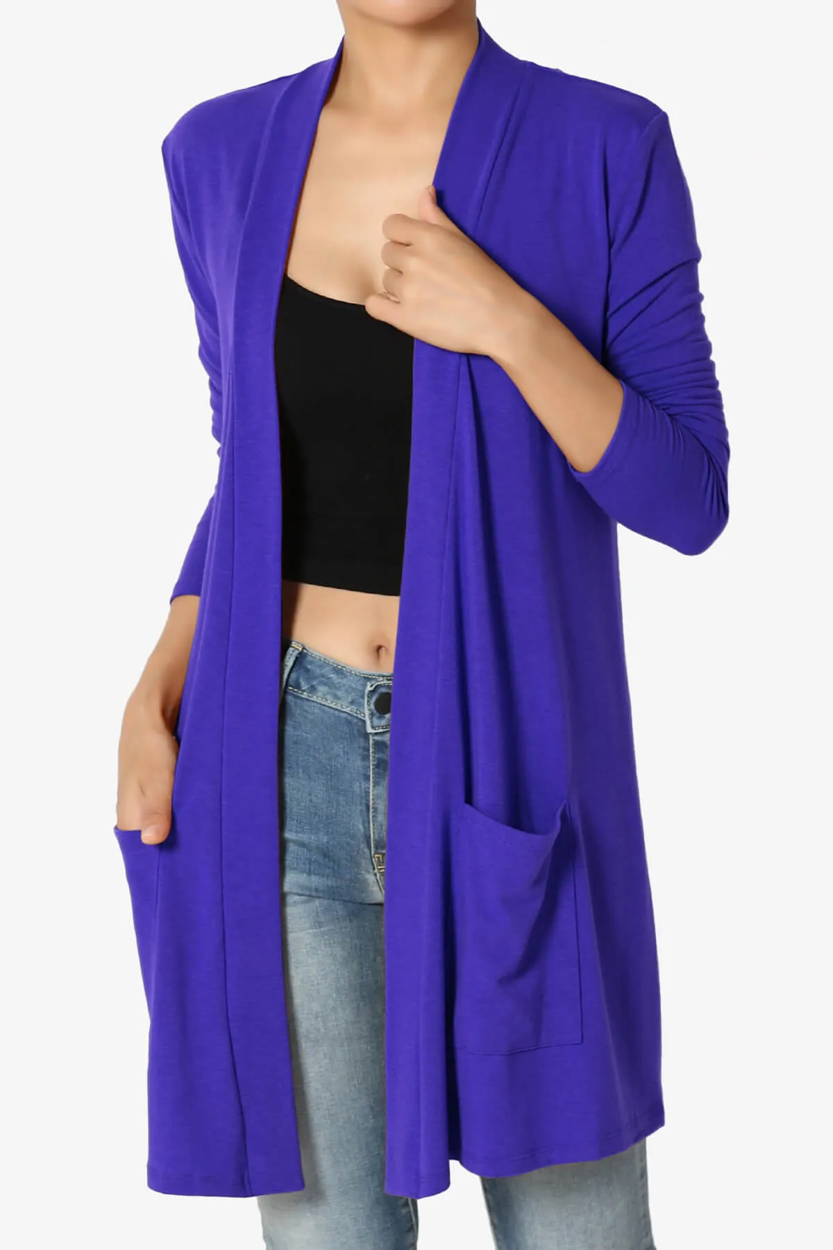 Daday Long Sleeve Pocket Open Front Cardigan