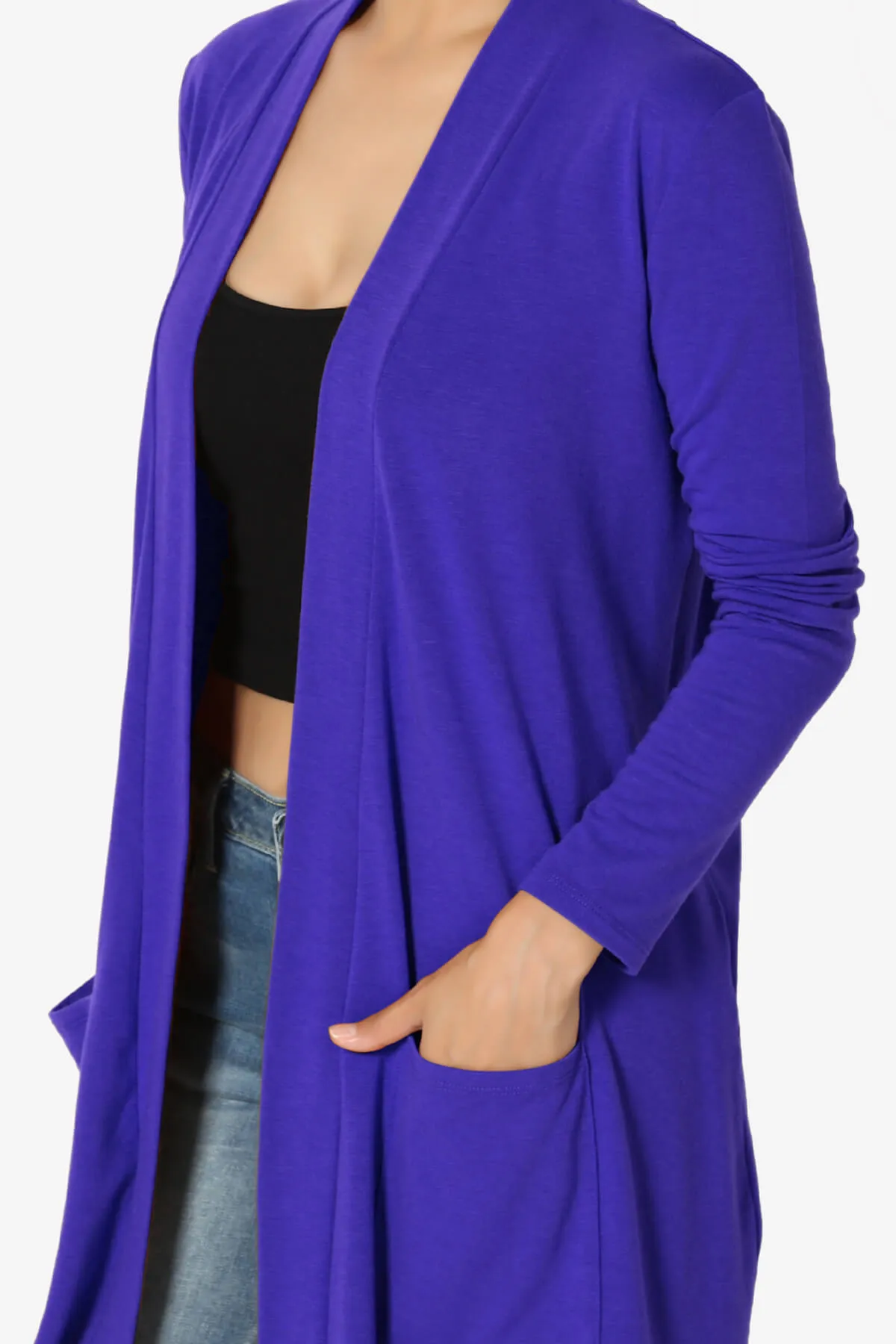 Daday Long Sleeve Pocket Open Front Cardigan