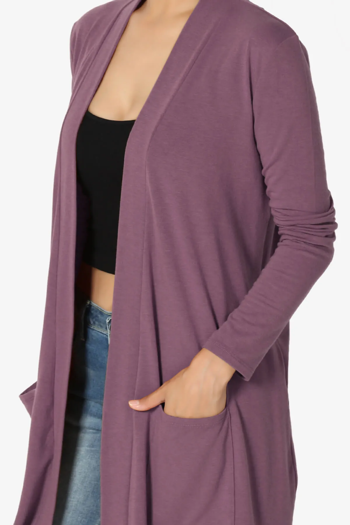 Daday Long Sleeve Pocket Open Front Cardigan