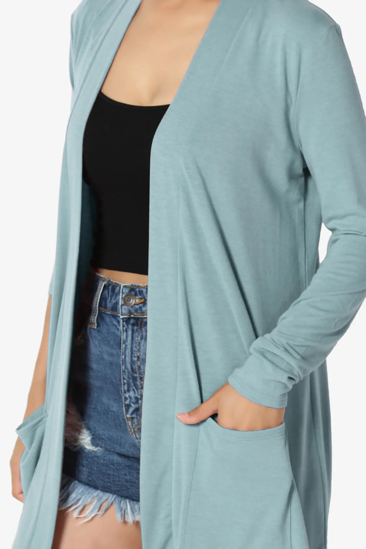 Daday Long Sleeve Pocket Open Front Cardigan
