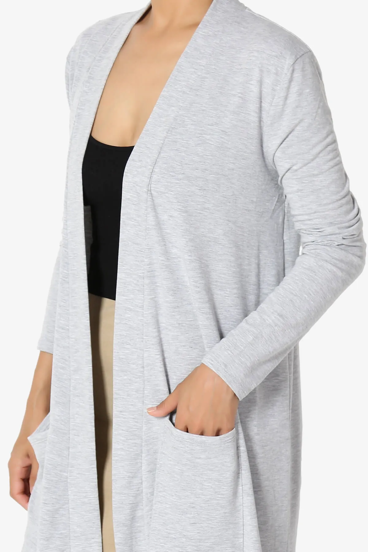 Daday Long Sleeve Pocket Open Front Cardigan