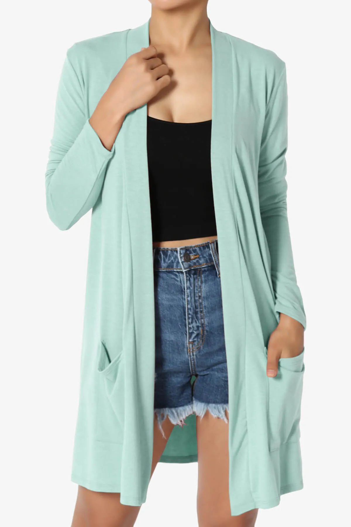 Daday Long Sleeve Pocket Open Front Cardigan
