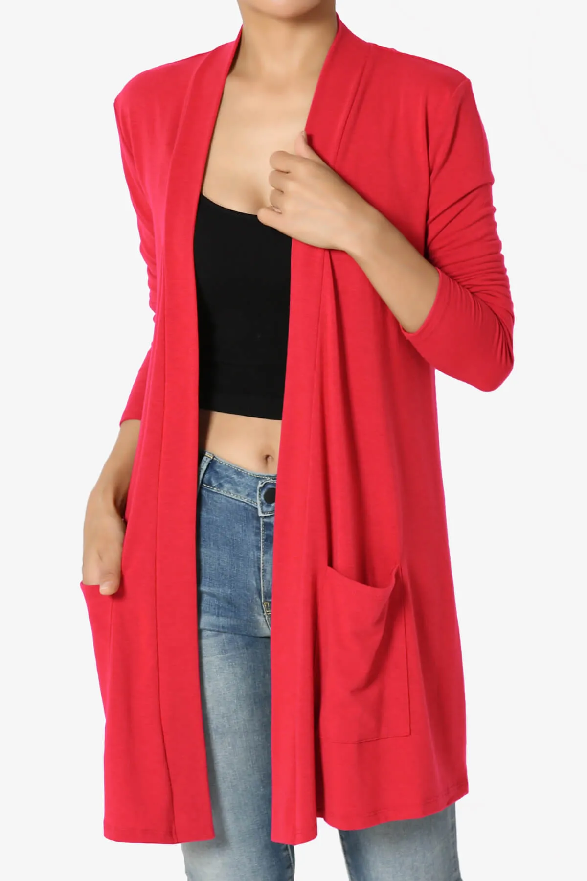 Daday Long Sleeve Pocket Open Front Cardigan