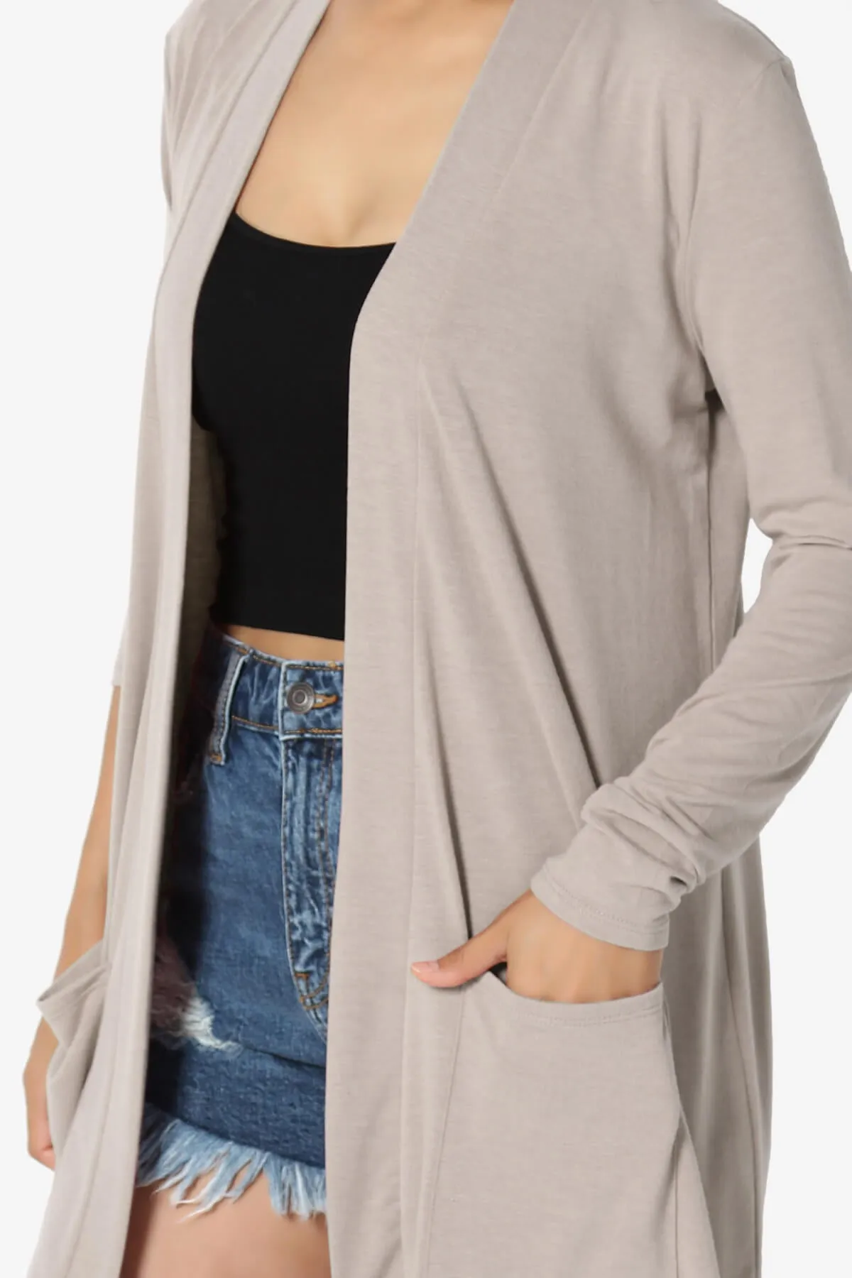 Daday Long Sleeve Pocket Open Front Cardigan