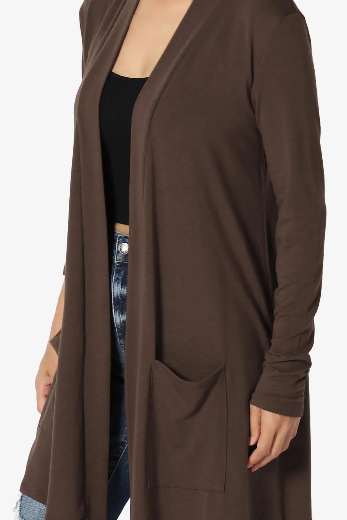 Daday Long Sleeve Pocket Open Front Cardigan