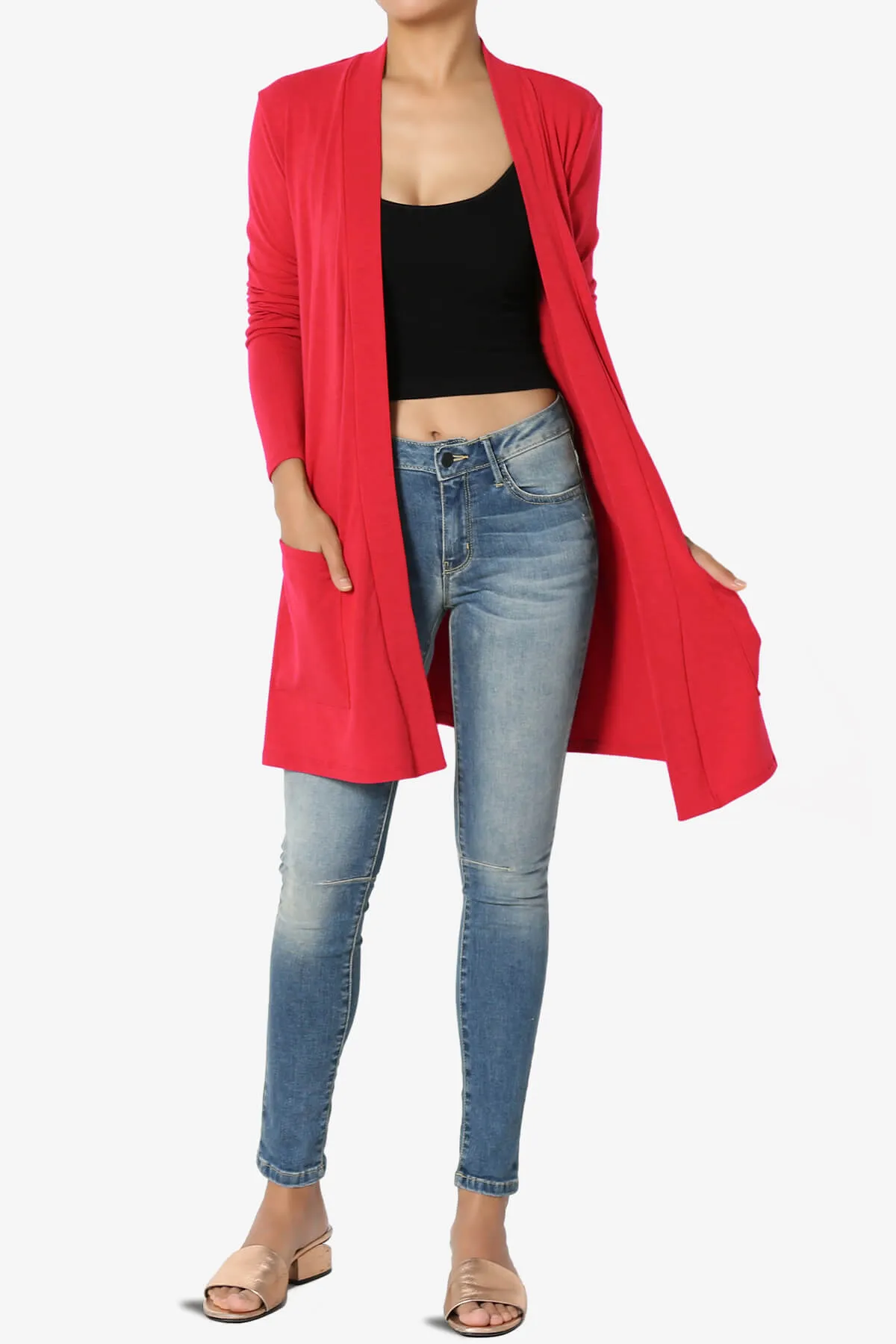 Daday Long Sleeve Pocket Open Front Cardigan