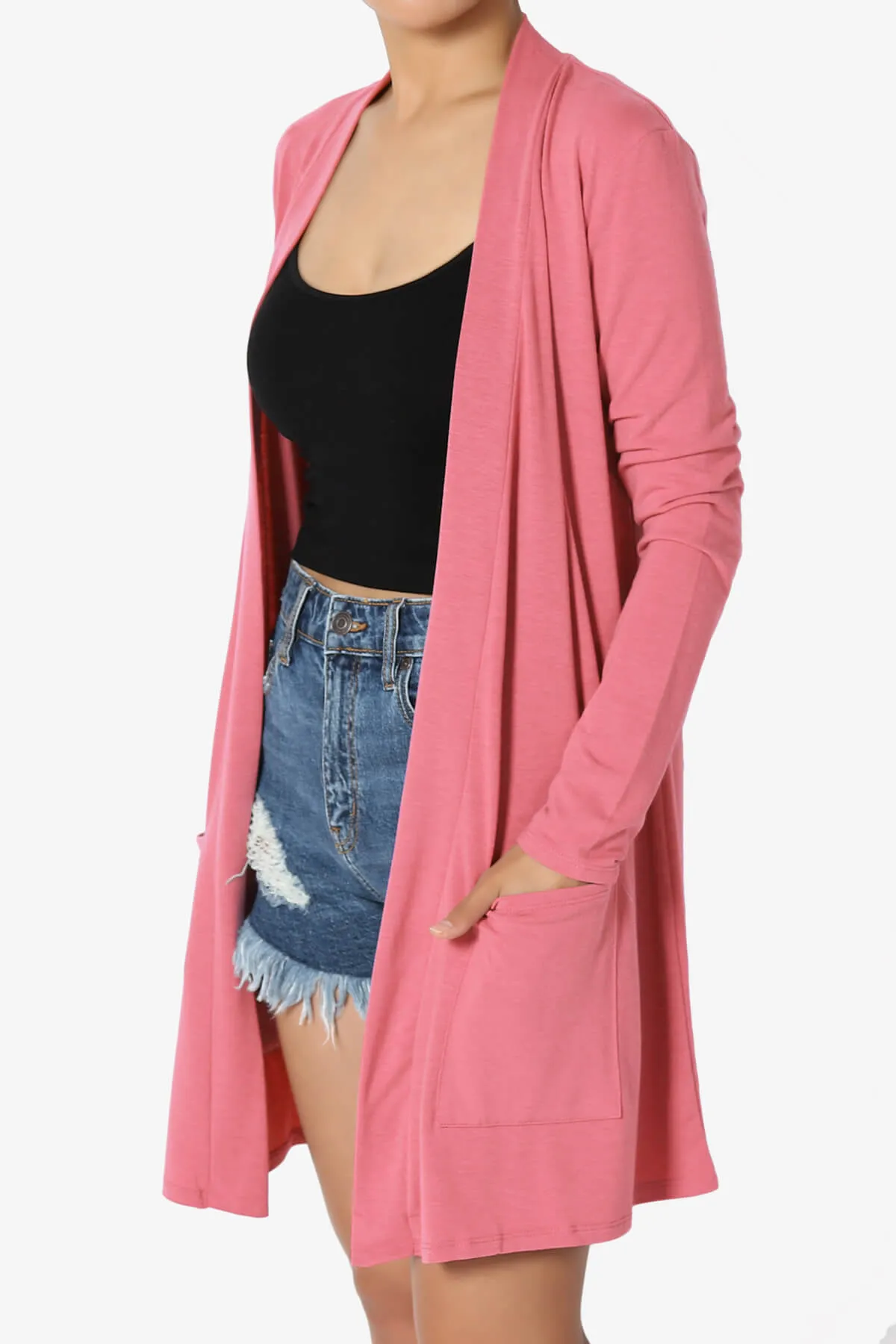 Daday Long Sleeve Pocket Open Front Cardigan