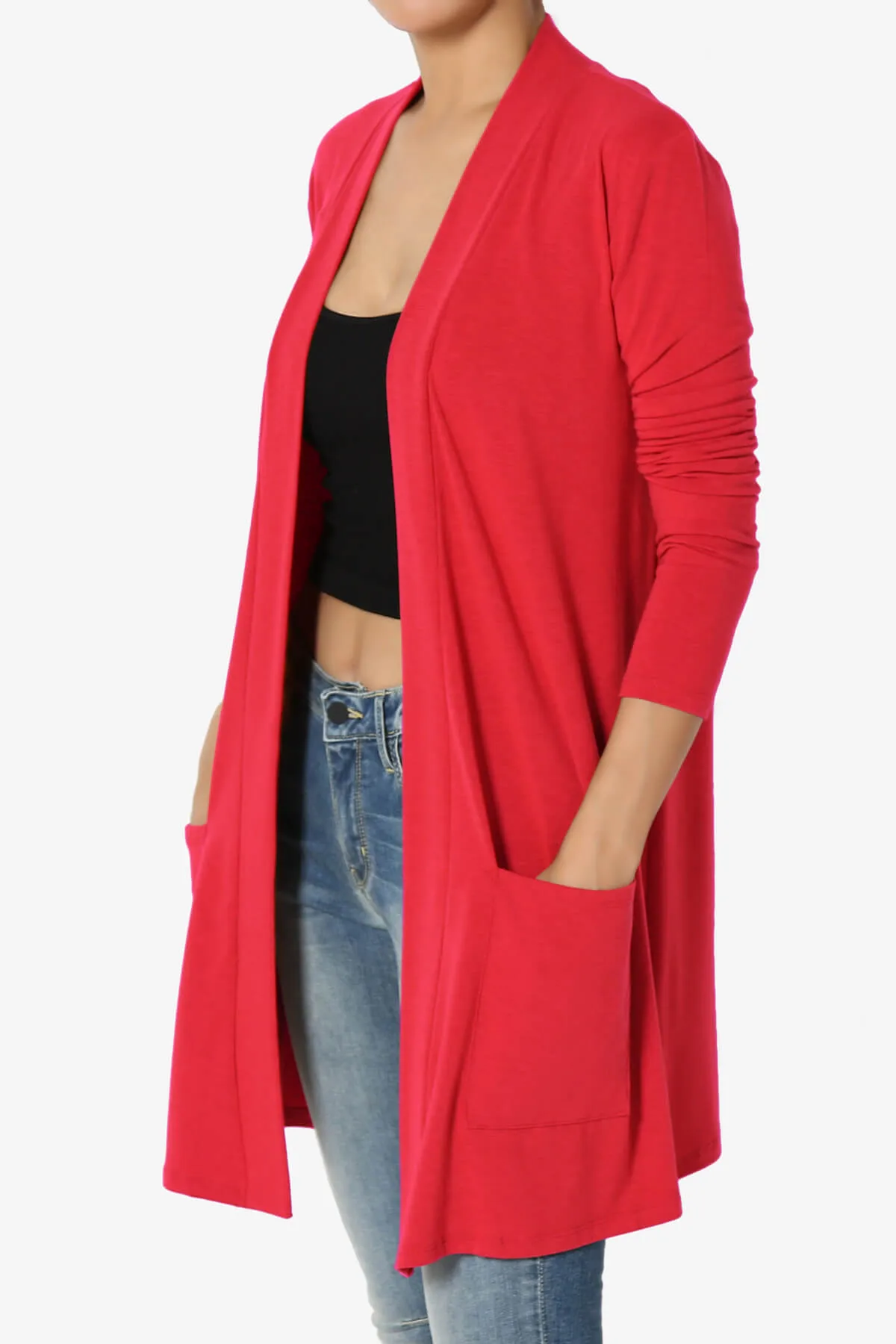 Daday Long Sleeve Pocket Open Front Cardigan