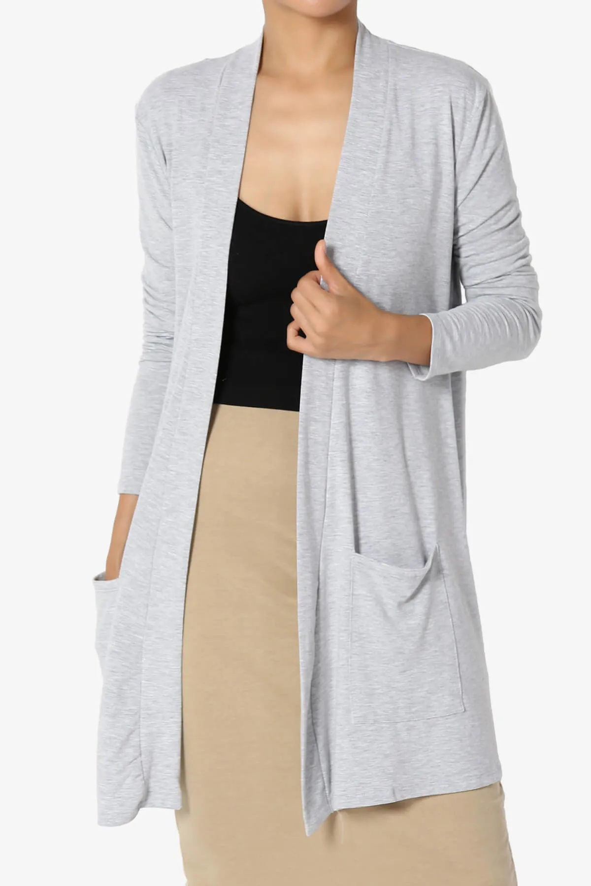 Daday Long Sleeve Pocket Open Front Cardigan