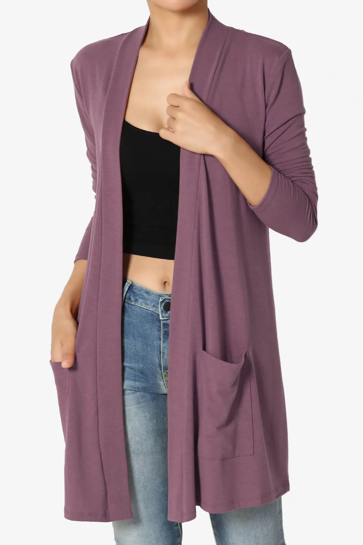 Daday Long Sleeve Pocket Open Front Cardigan