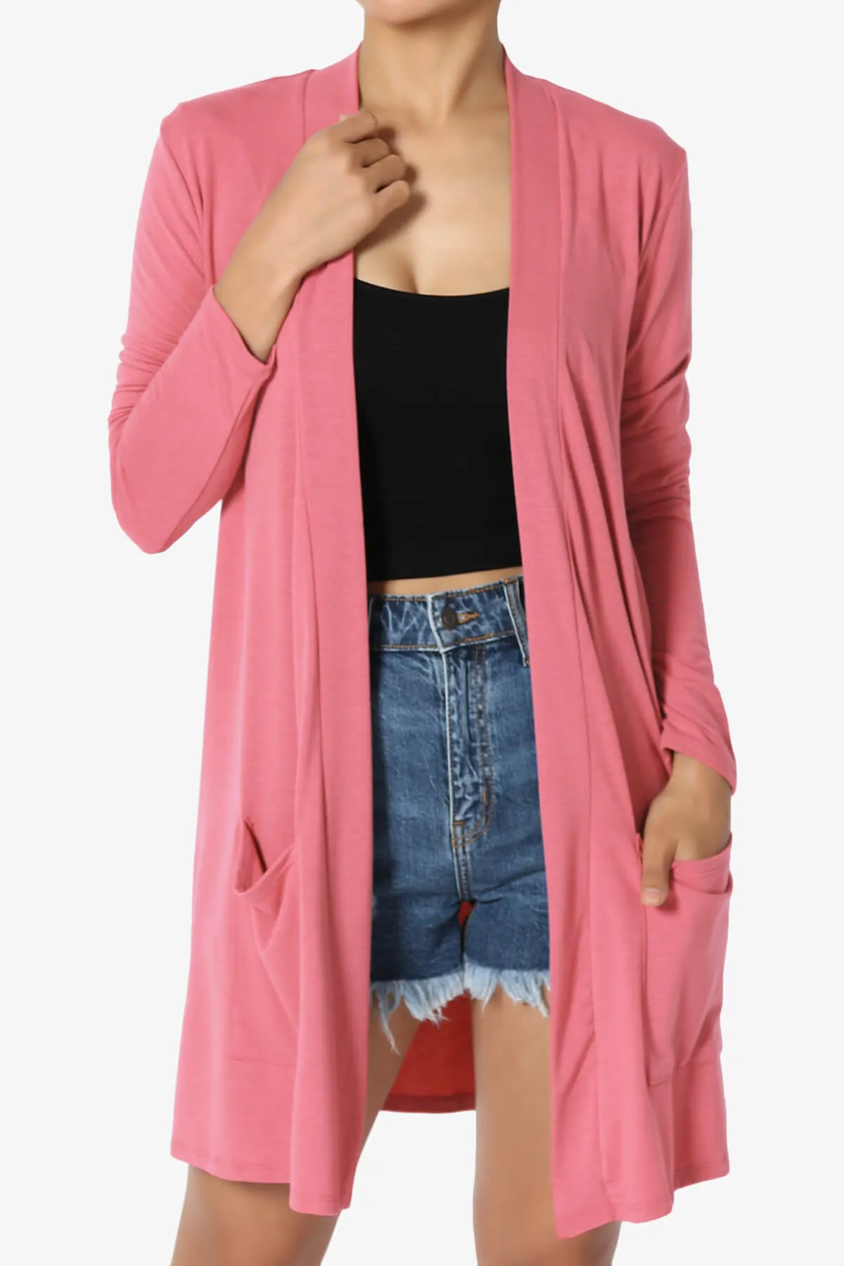 Daday Long Sleeve Pocket Open Front Cardigan