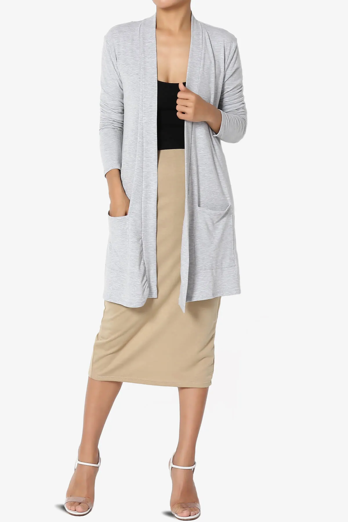 Daday Long Sleeve Pocket Open Front Cardigan