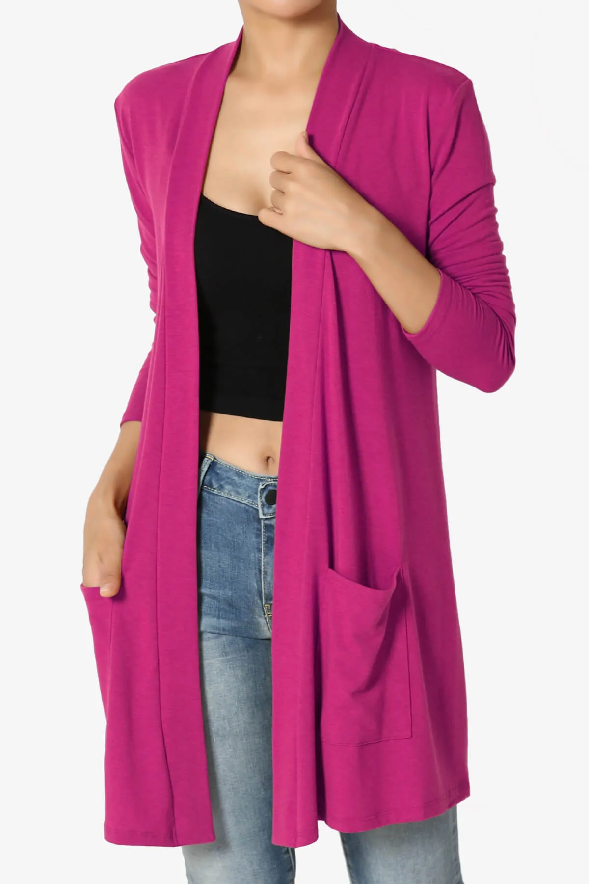Daday Long Sleeve Pocket Open Front Cardigan