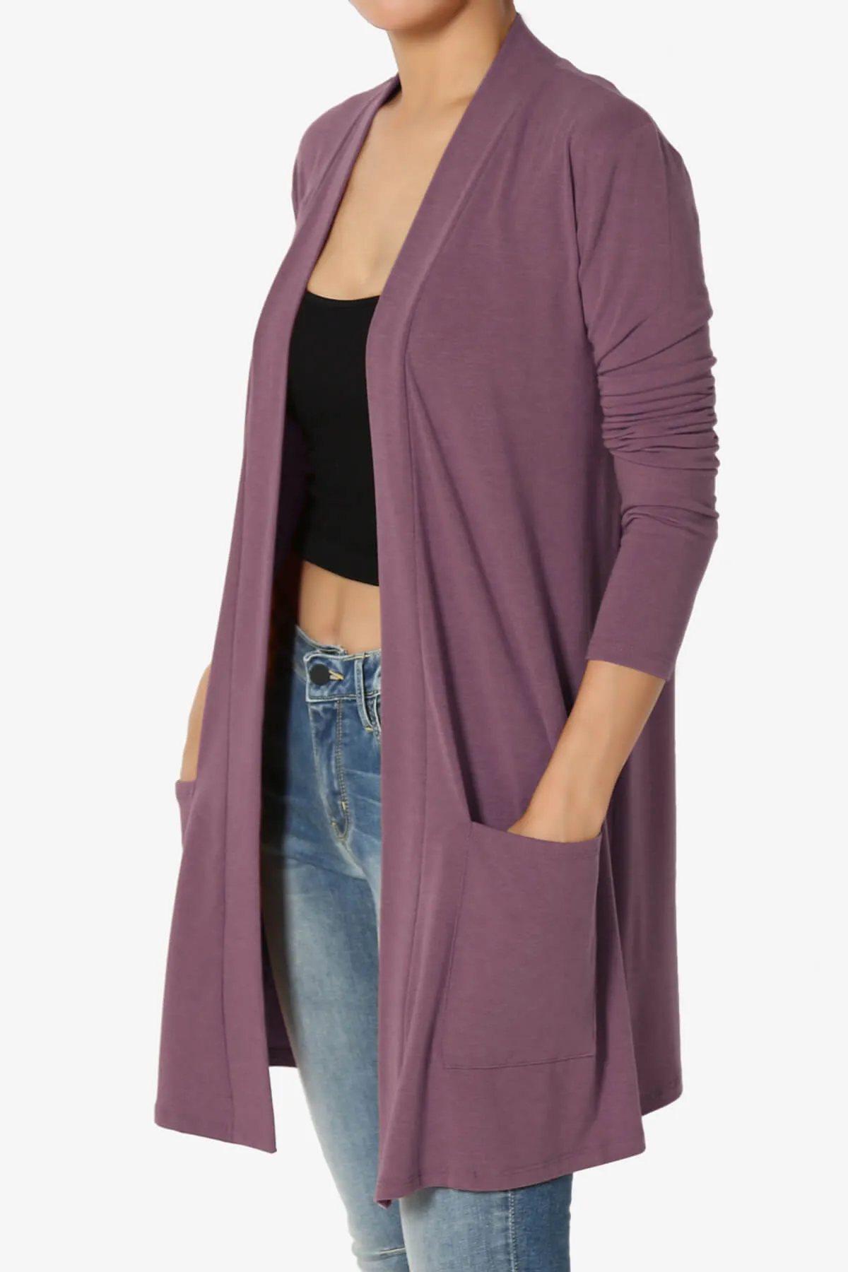 Daday Long Sleeve Pocket Open Front Cardigan